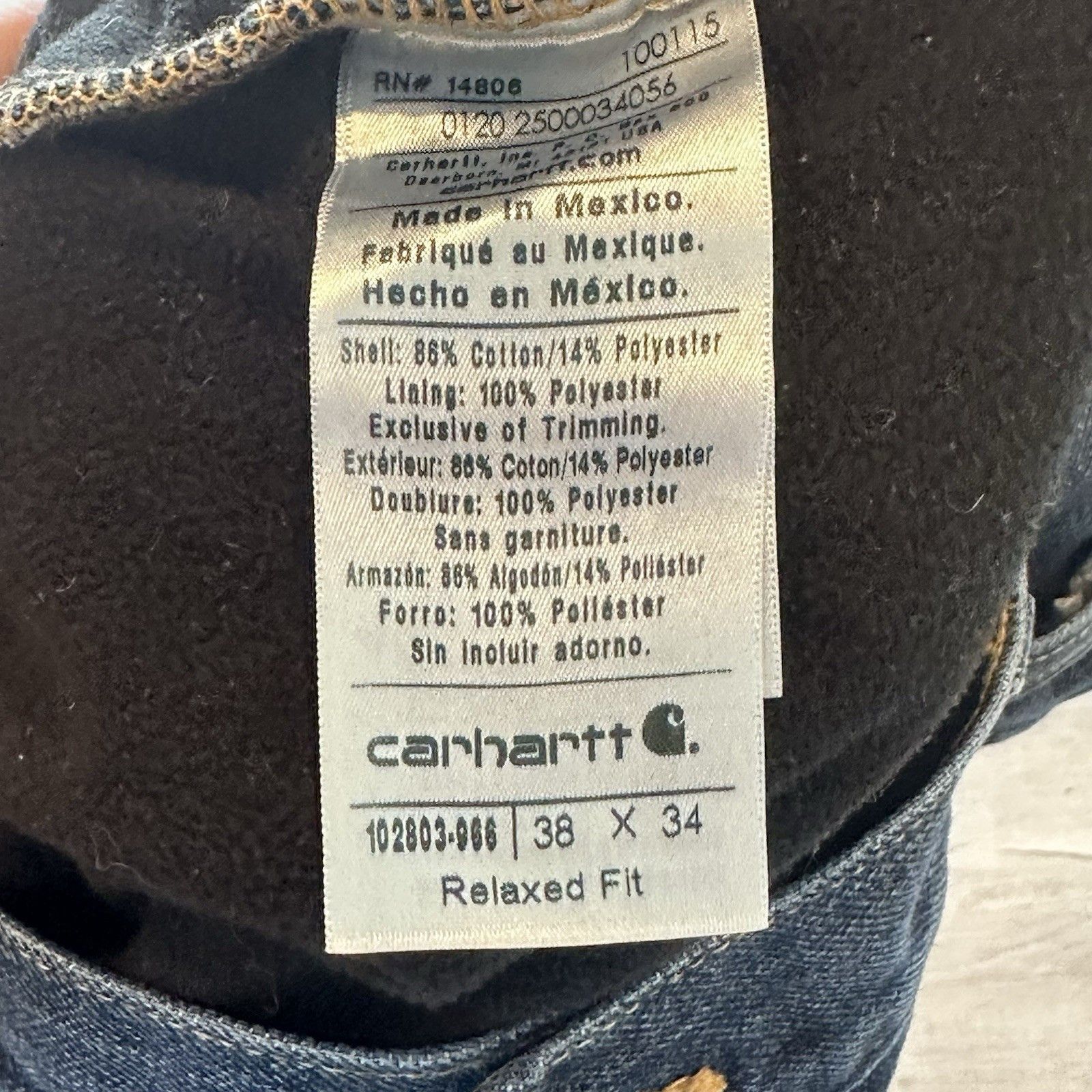 Carhartt Carhartt Relaxed Fit Holter Fleece Lined Jeans 38x34 Dark Size US 38 / EU 54 - 9 Thumbnail