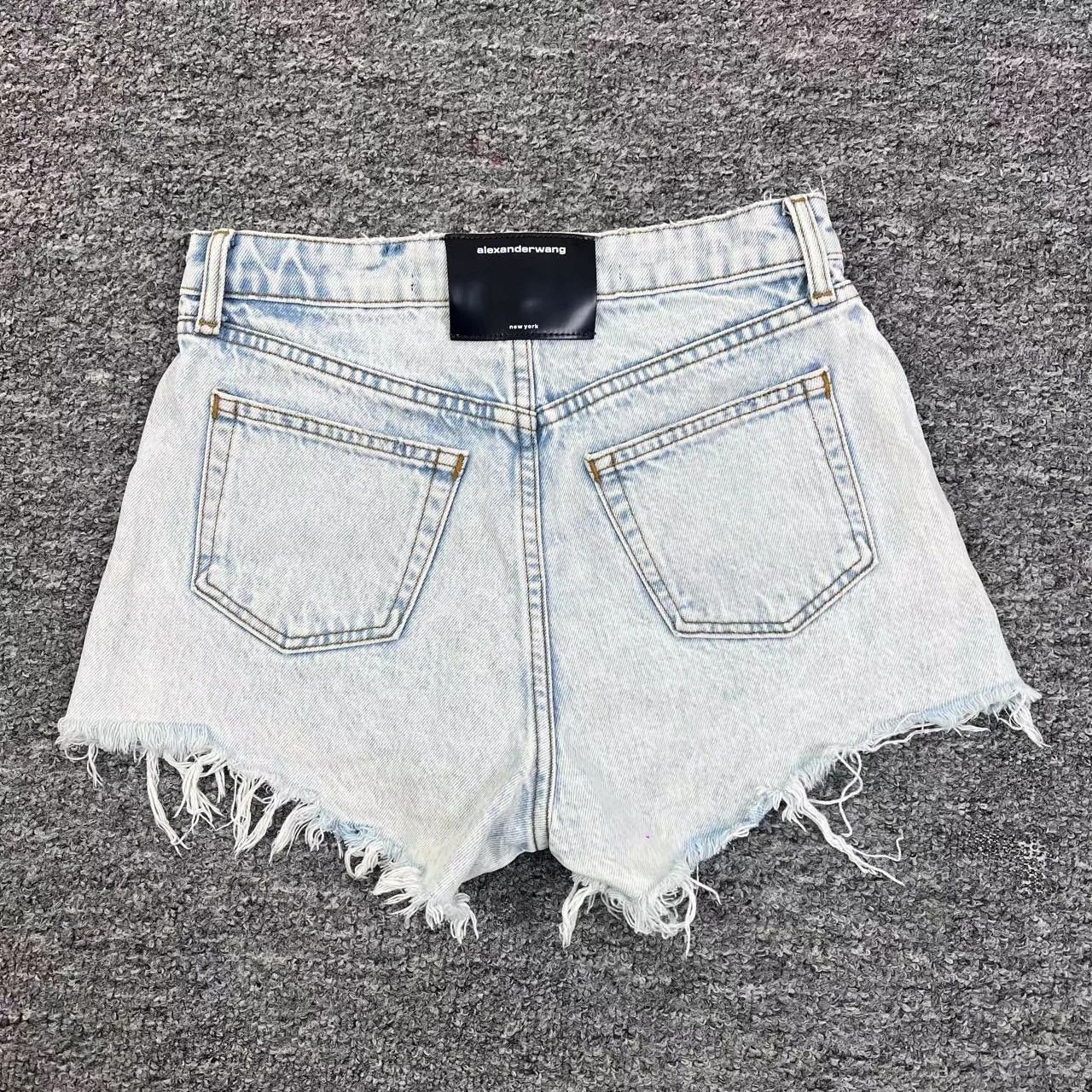 Alexander Wang Alexanderwang Washed Distressed Frayed Denim Shorts K12 Size 25" / US 0 / IT 36 - 2 Thumbnail
