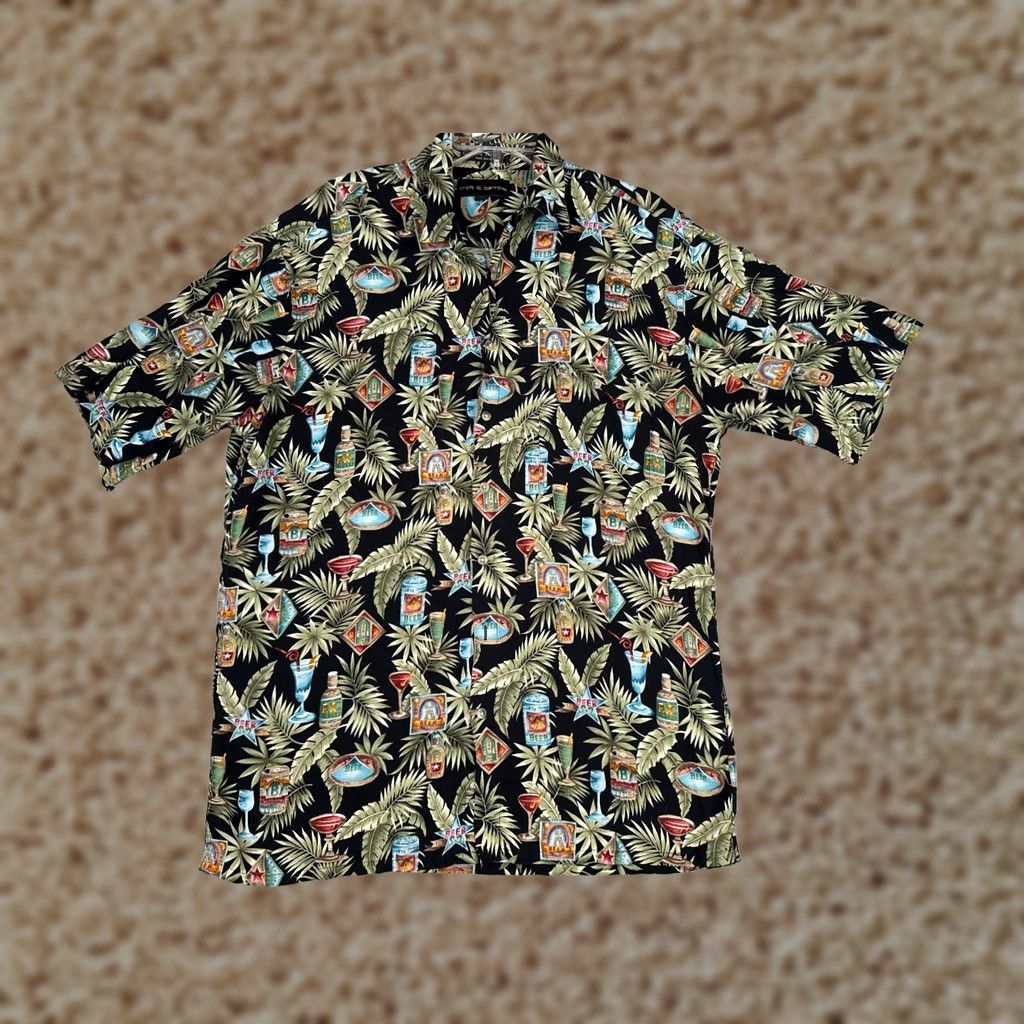 Croft & Barrow Croft & Barrow Shirt Men Large Black Tall Floral Hawaiian Button-Through Rayon Vintage No Size US L / EU 52-54 / 3 - 1 Thumbnail