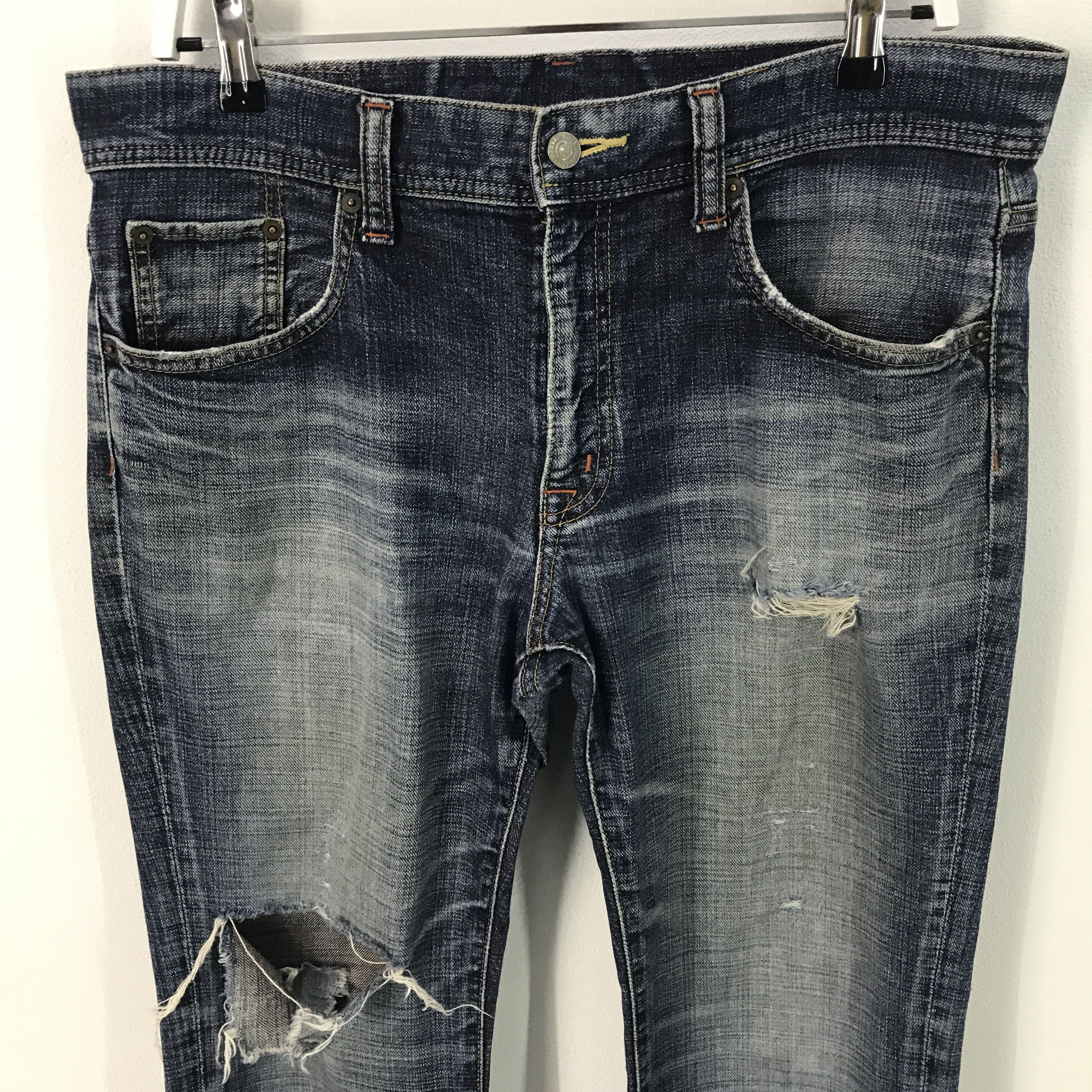 Japanese Brand Rare Glheart style distressed Bootcut jeans pants Size US 34 / EU 50 - 2 Thumbnail