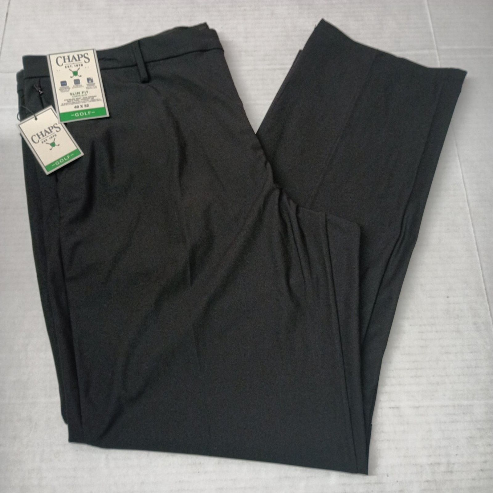 Chaps Chaps Golf Slim Fit Pants Mens 40x32 Black Stretch Waistband Size US 40 / EU 56 - 1 Thumbnail