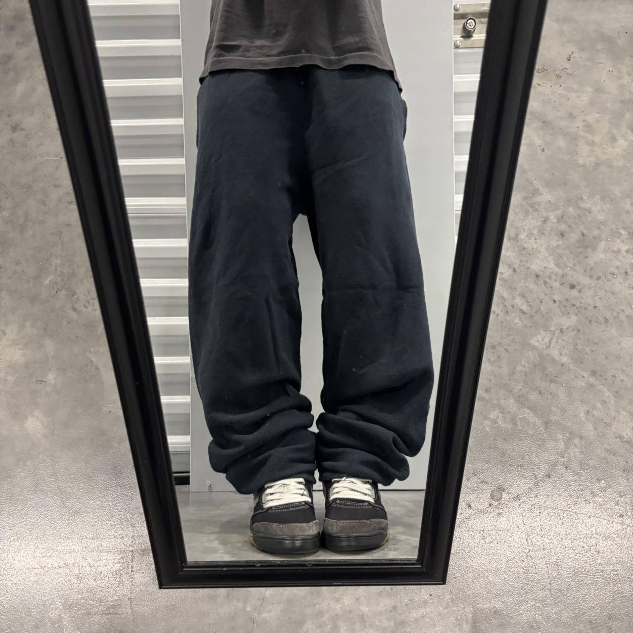 Japanese Brand × Vintage Crazy Vintage Y2K/2000s Faded Black Essential Sweatpants! Size US 30 / EU 46 - 1 Thumbnail