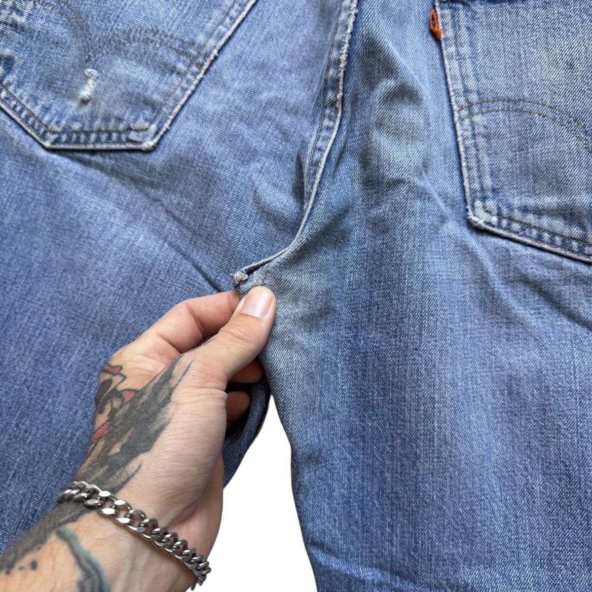 Levi's vintage 60s 70s Levis Orange Tab flared distressed jeans Size US 34 / EU 50 - 5 Thumbnail