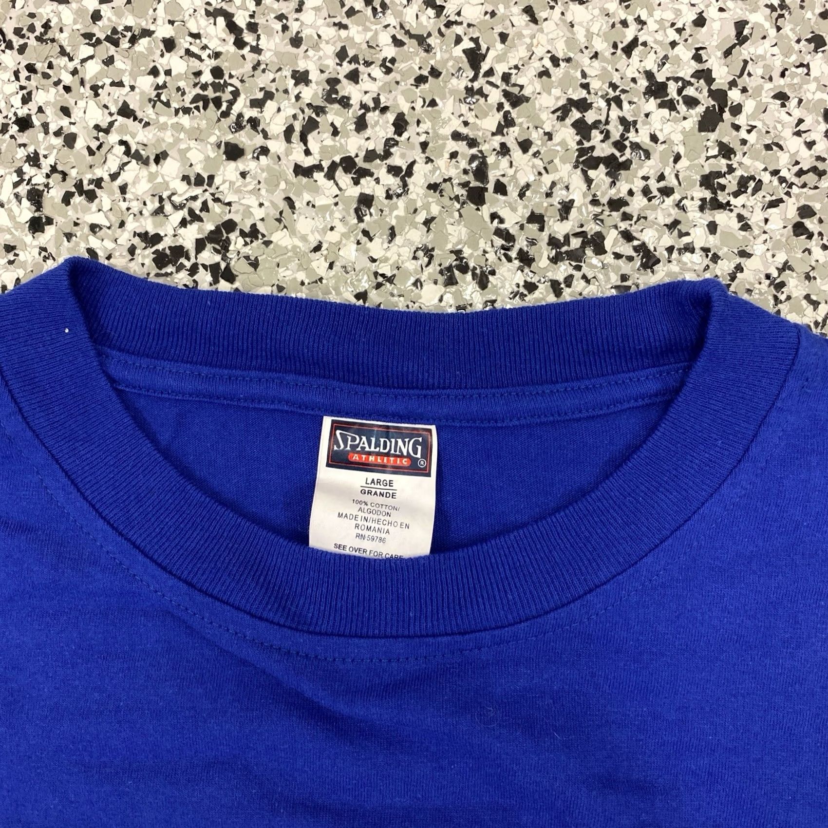 Spalding VINTAGE Spalding Shirt L Blue Basketball Athletic NBA 90s Mens Short Sleeve Crew Neck Cotton Knit Graphic Print All Seasons"} Size US L / EU 52-54 / 3 - 4 Thumbnail