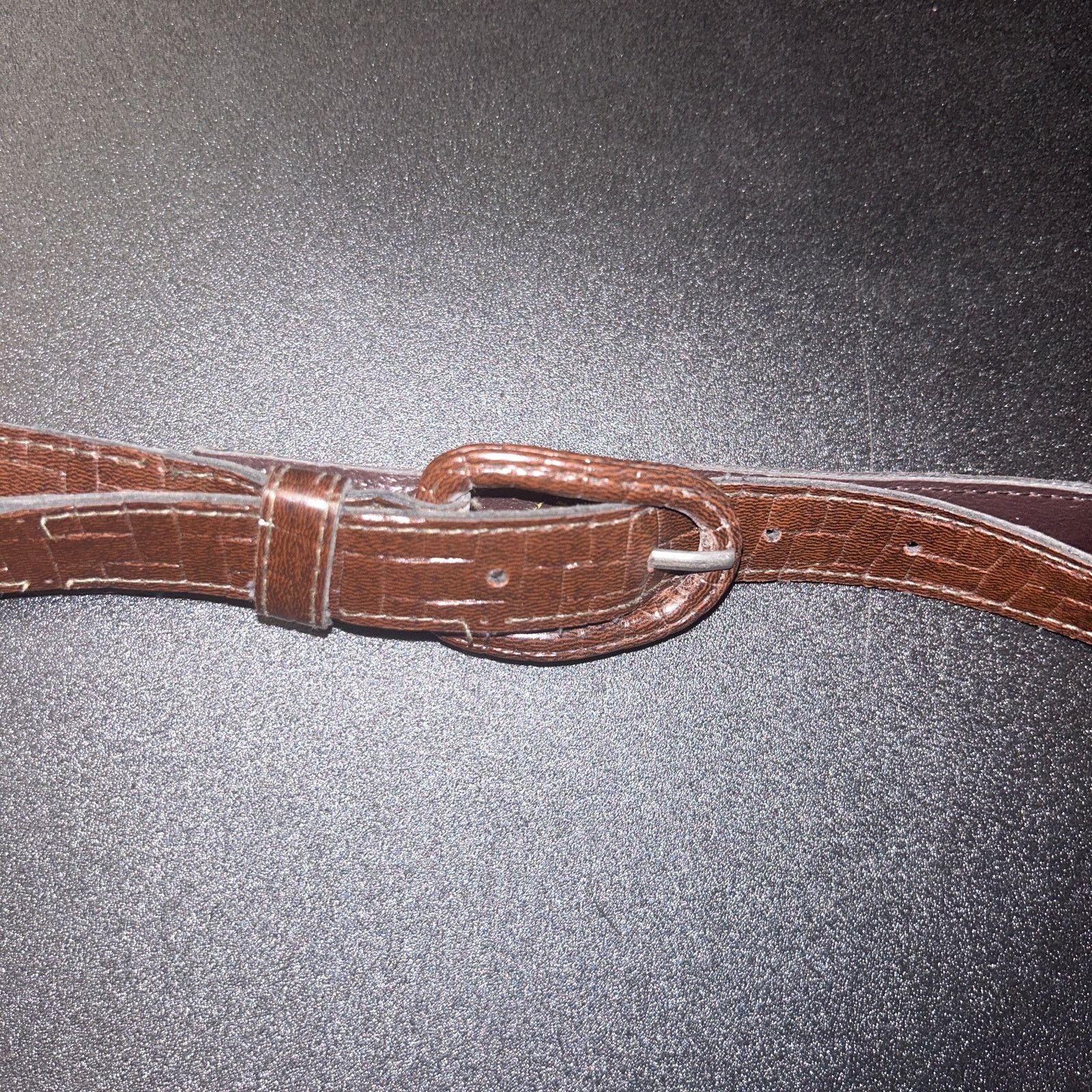 Other Brown Textured Faux Leather Adjustable Belt Women's Size 12 Size ONE SIZE - 2 Thumbnail