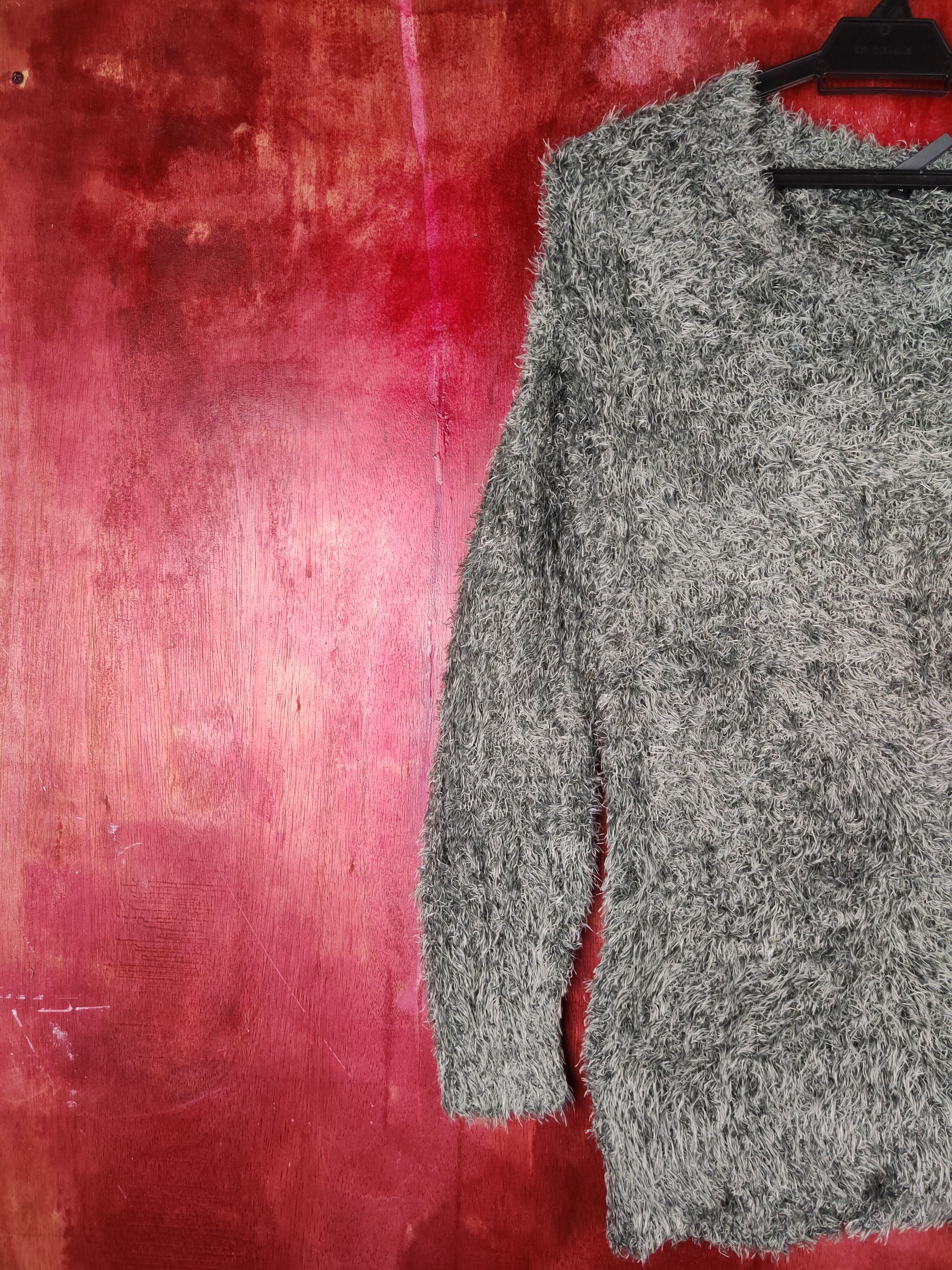 Japanese Brand × Vintage Dirz Dark Green Shag Shaggy Fur Mohair Knitwear #S1958 Size M / US 6-8 / IT 42-44 - 3 Thumbnail
