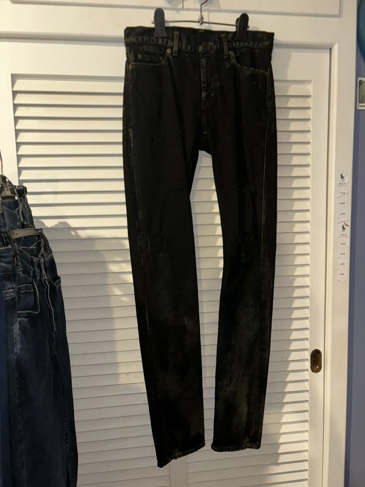 Ysl saint laurent Paris D02 denim jeans factory distress