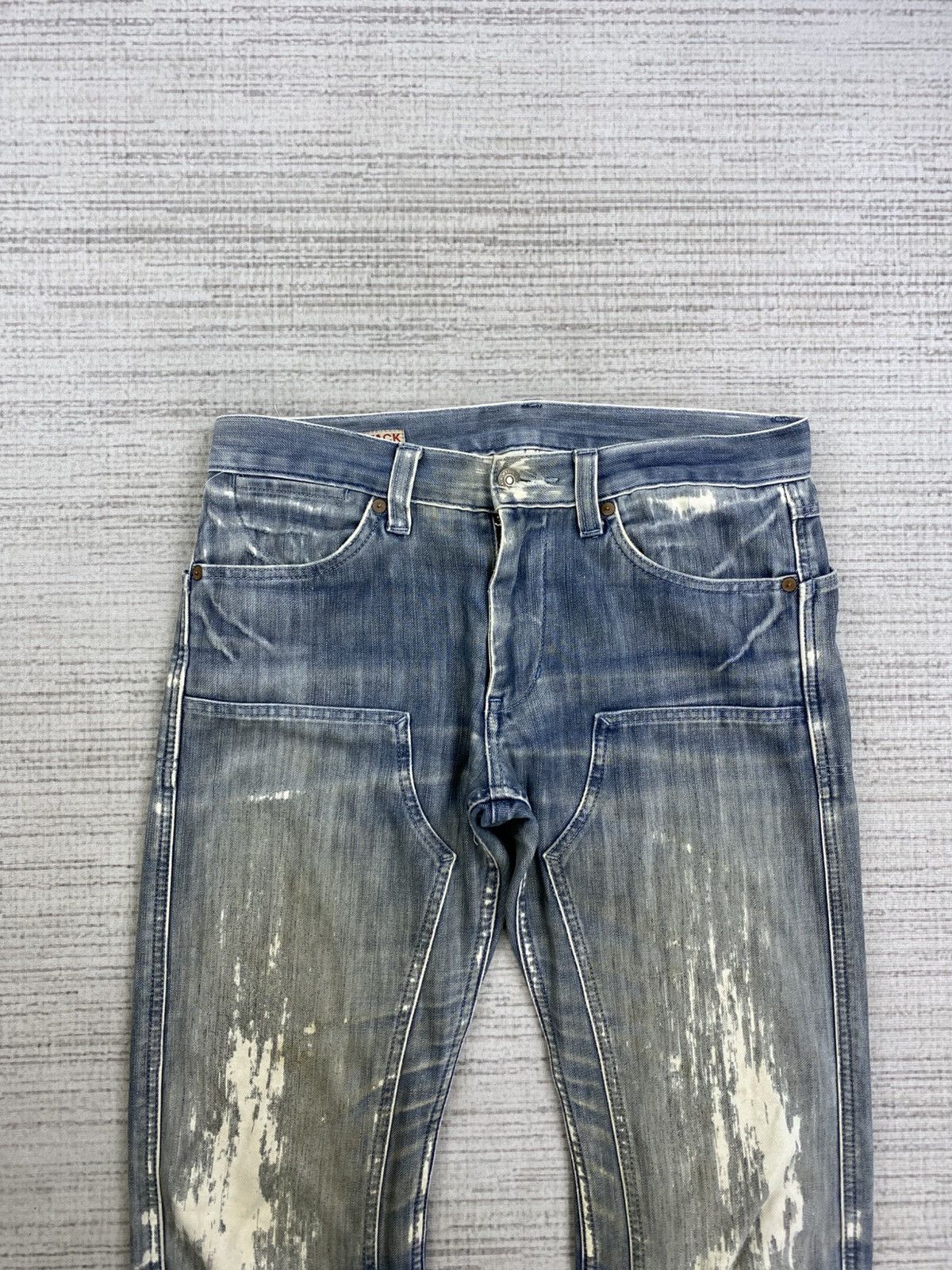 Japanese Brand × Vintage Vintage Bartack Double Knee Distressed Denim Pants Size US 32 / EU 48 - 7 Thumbnail
