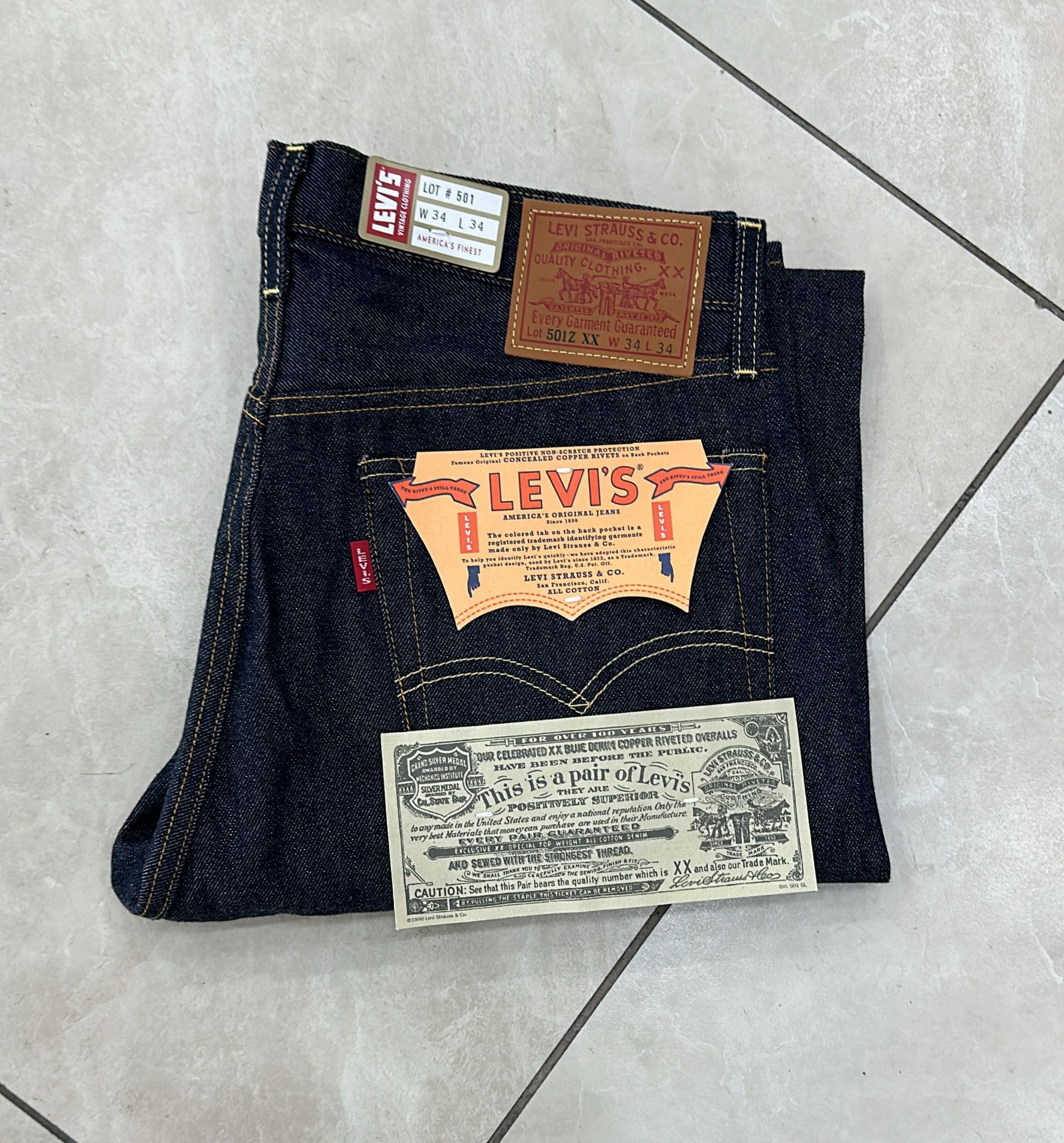 Levi's Vintage Clothing LVC Levi's Vintage Clothing 1954 501XX BigE Selvedge Jeans Size US 34 / EU 50 - 1 Thumbnail