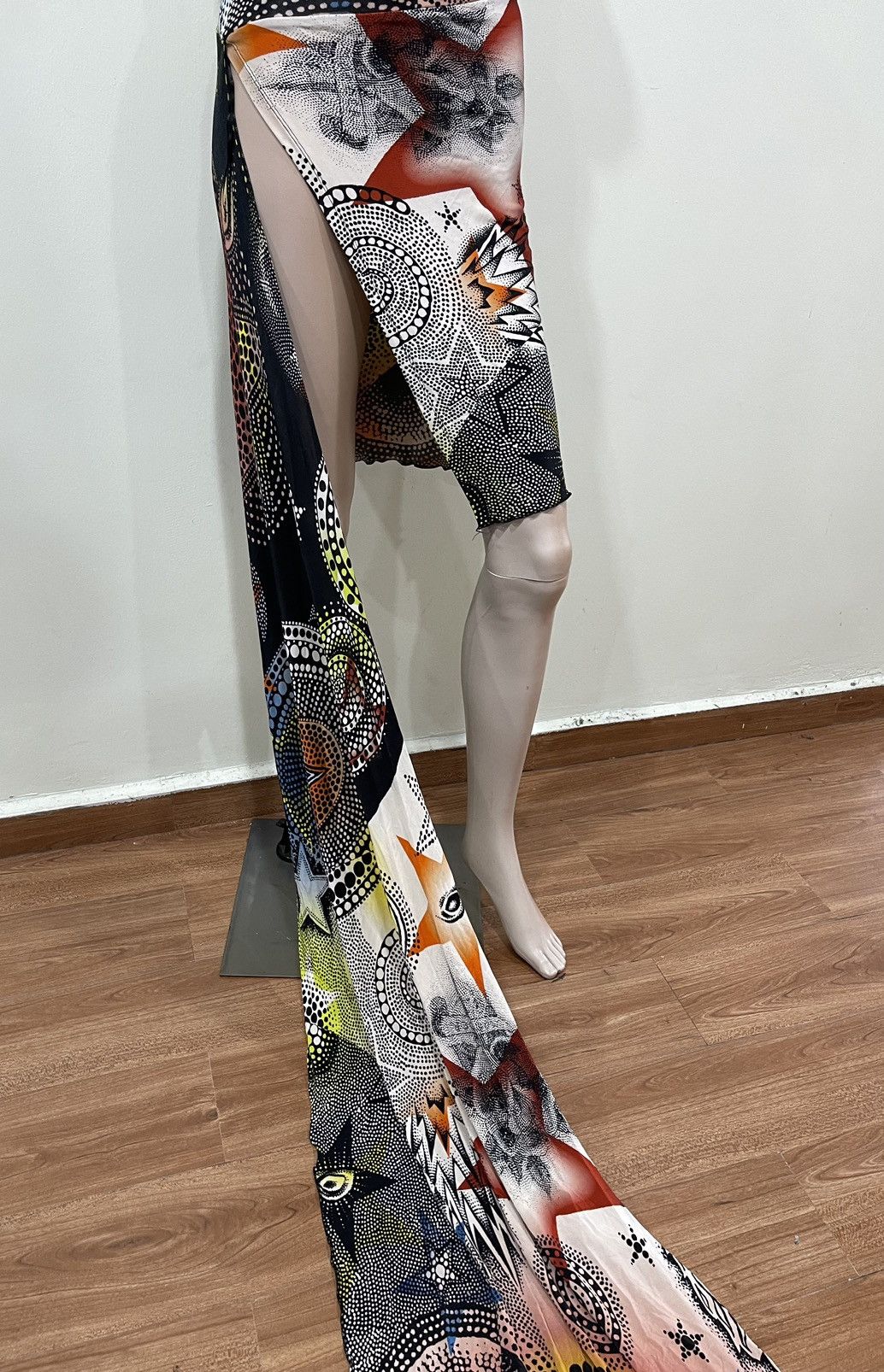 Jean Paul Gaultier Vintage 1990’s Jean Paul Gaultier Mesh Graffiti Mini Skirt Size 32" / US 10 / IT 46 - 8 Thumbnail