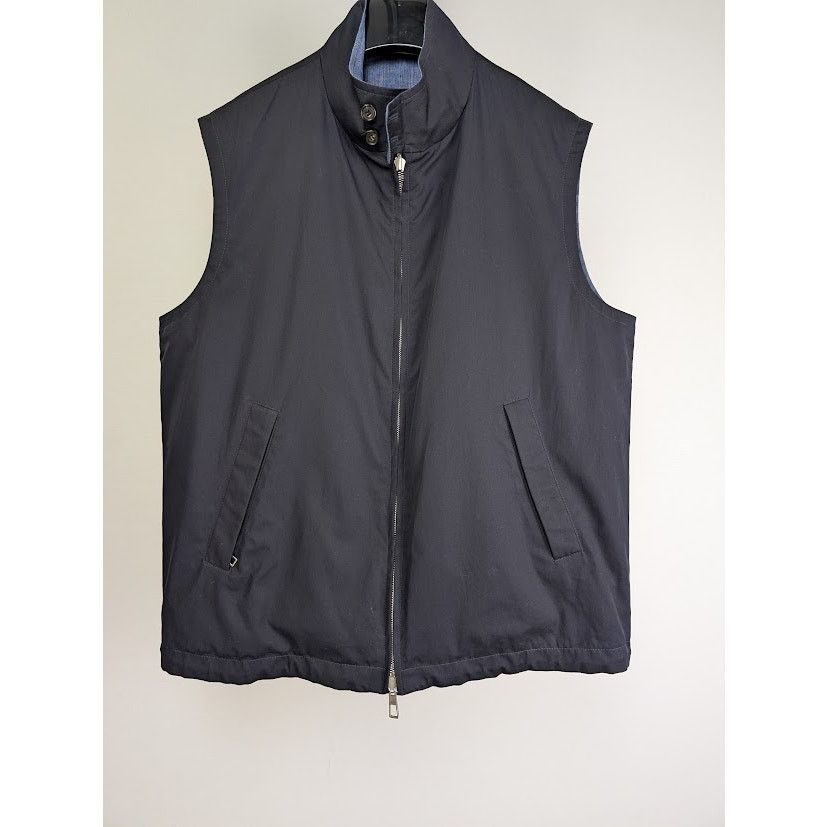Loro Piana o1rshd1 Reversible Vest Twill Cotton in Blue Size US S / EU 44-46 / 1 - 2 Thumbnail