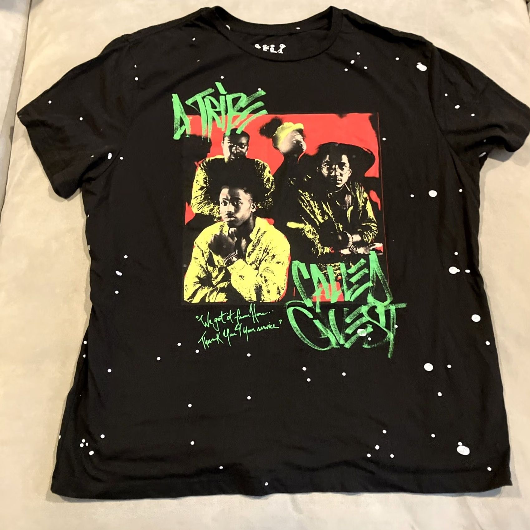 Quest A Tribe Call Quest ATCQ Hip Hop Rap Splatter T Shirt XXL NWOT AWESOME Size US XXL / EU 58 / 5 - 2 Thumbnail