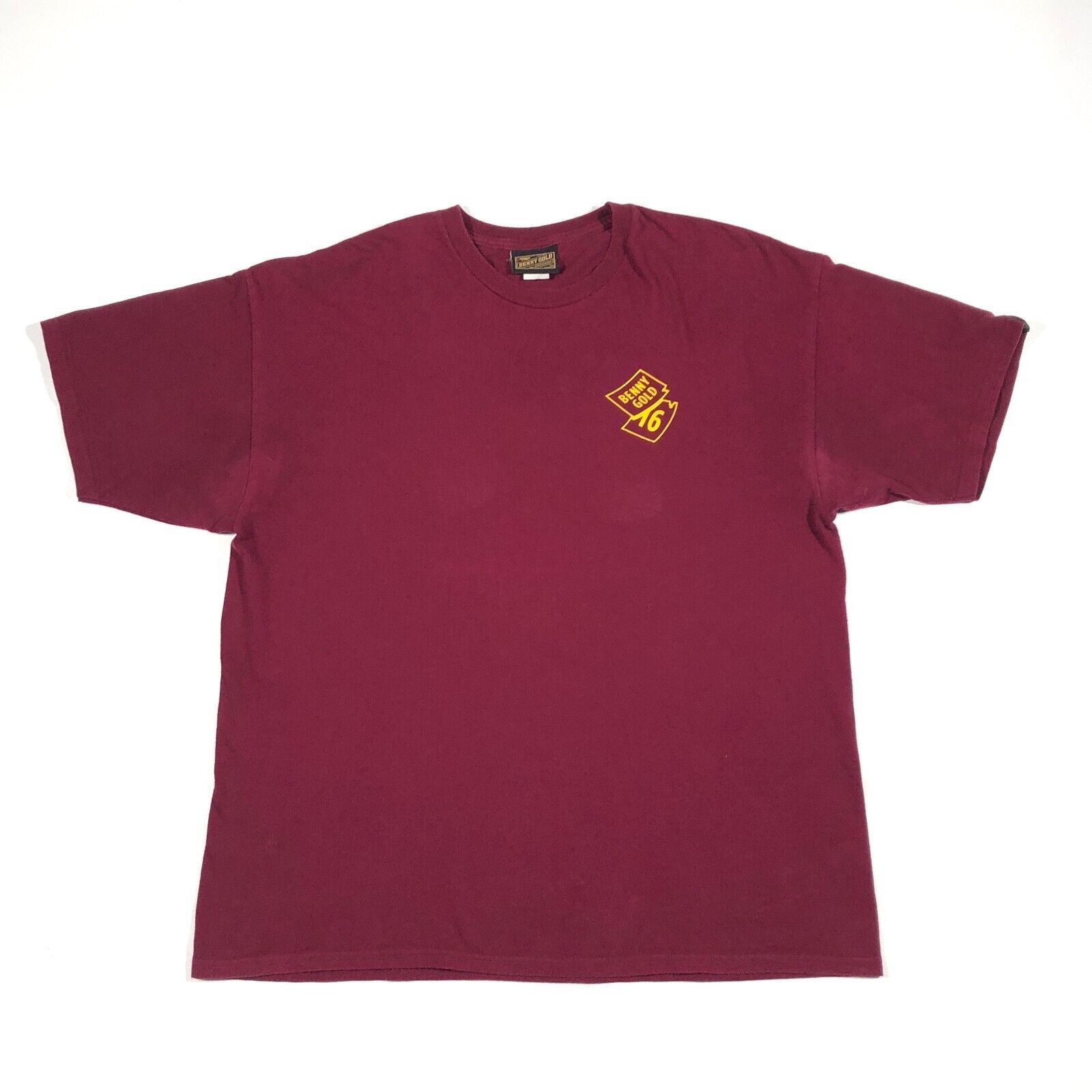 Benny Gold Benny Gold SF Start Today Maroon Yellow script Tee Size XL Size US XL / EU 56 / 4 - 4 Thumbnail