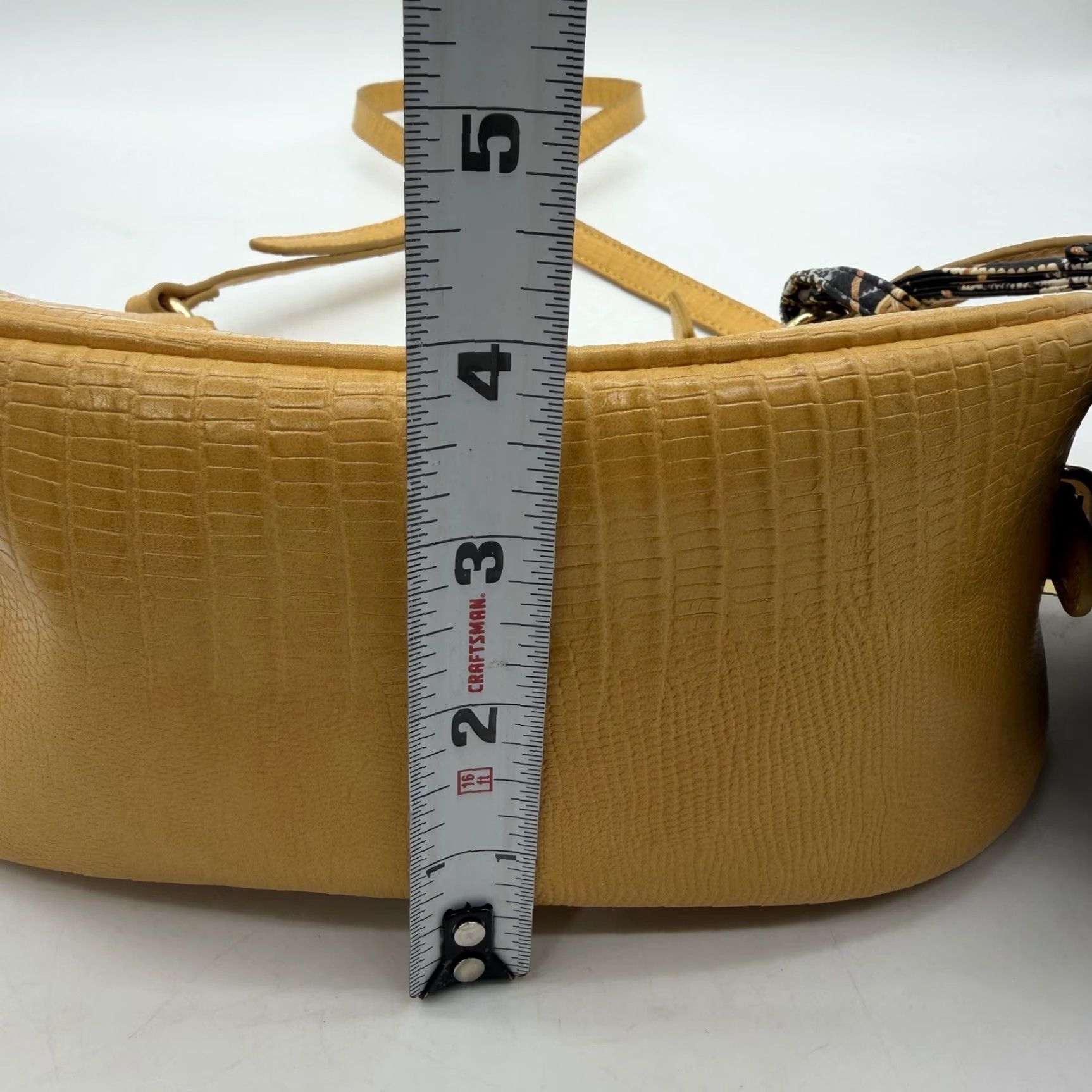 Betsey Johnson Betsey Johnson Crossbody Bag Yellow Crescent Faux Crocodile Pouch Wristlet Removable XS 2nd photo for details Womens Bag Size ONE SIZE - 4 Thumbnail