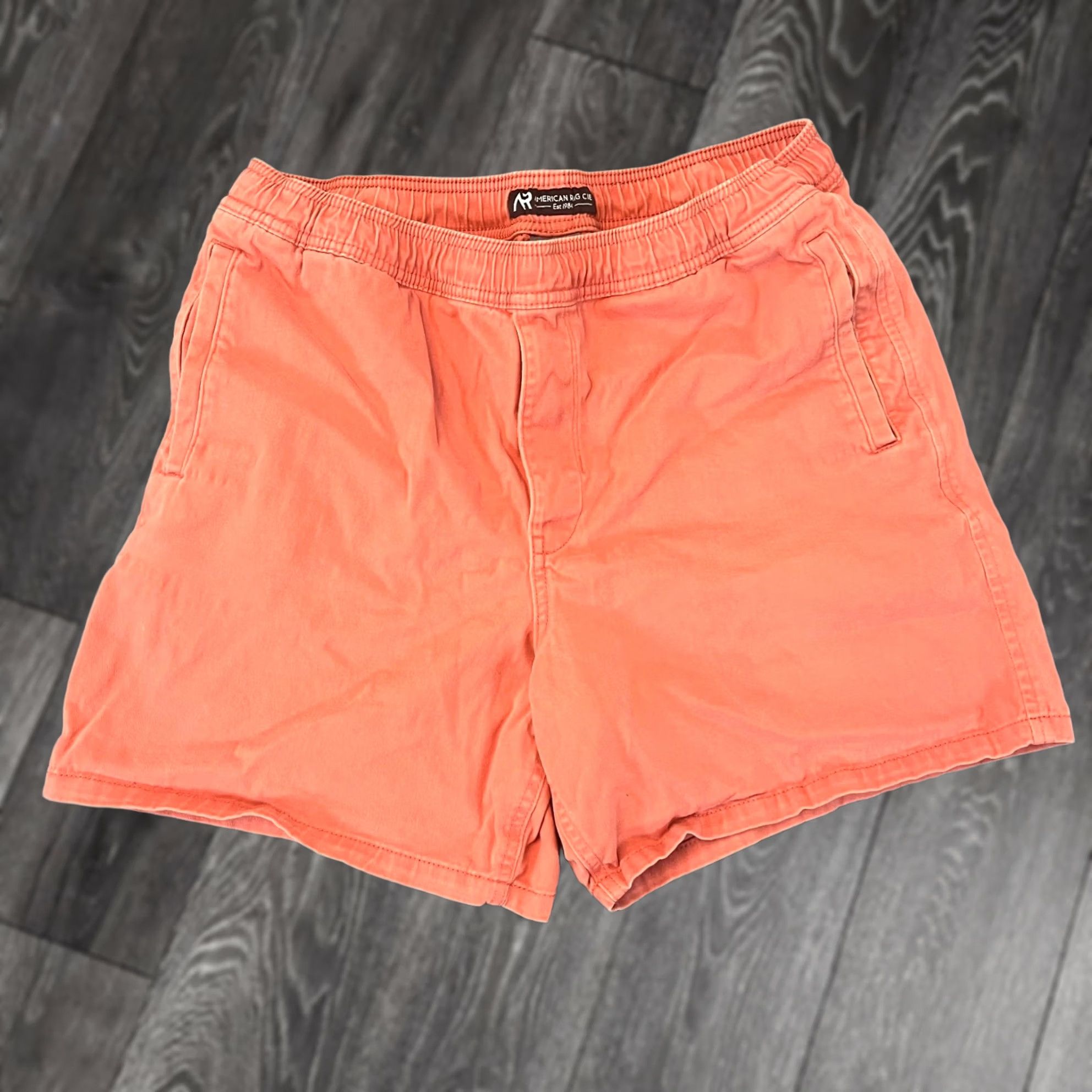 Vintage American Rag Cie Mens Lg Bermuda Shorts 30W 6" Pink Button Pockets Travel Casual Cotton Flat Front Mid Rise Summer Spring Mens Size US 33 - 1 Thumbnail