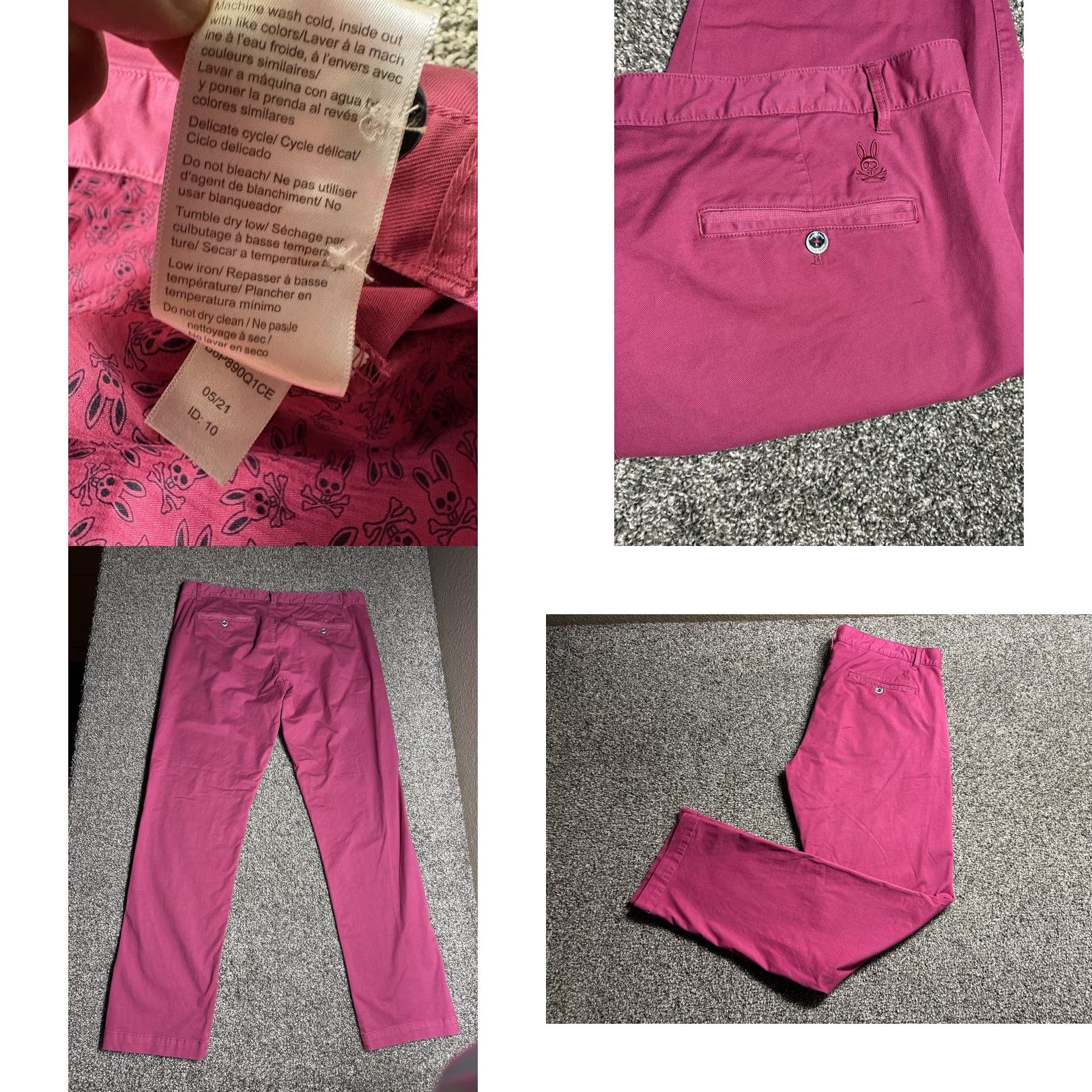 Psycho Bunny Psycho Bunny Pants 38x34 Pink Cotton Stretch - Casual Mens 38 Size Size US 38 / EU 54 - 9 Thumbnail