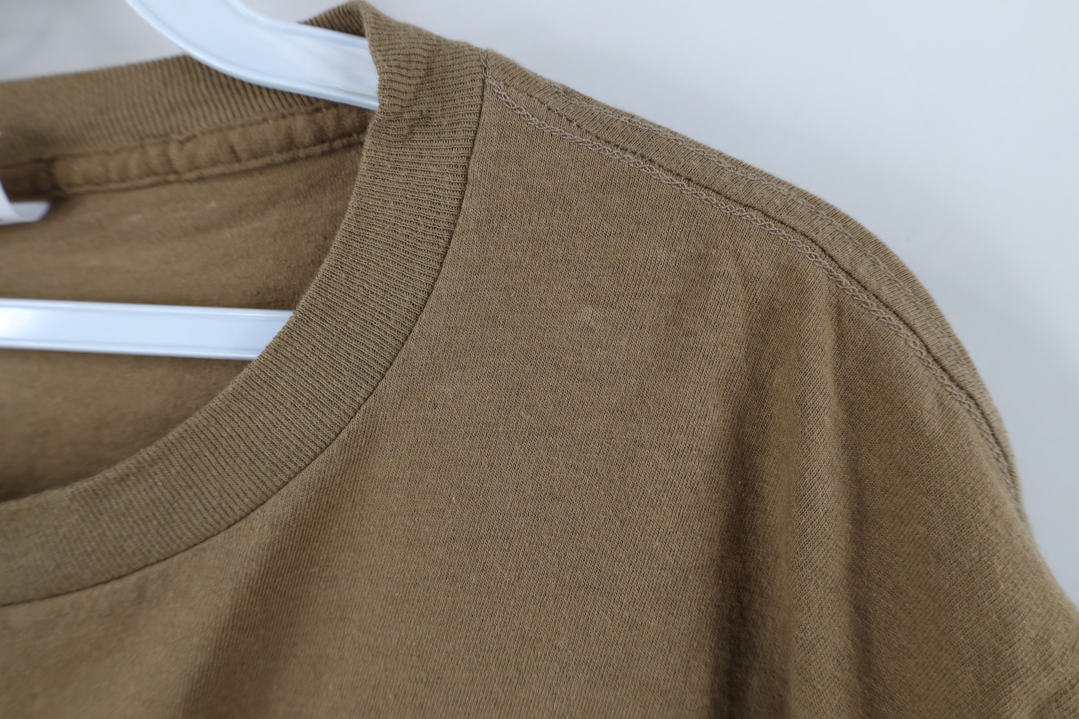 Vintage Vintage 90s Streetwear Blank Combed Cotton T-Shirt Brown USA Size US L / EU 52-54 / 3 - 4 Thumbnail