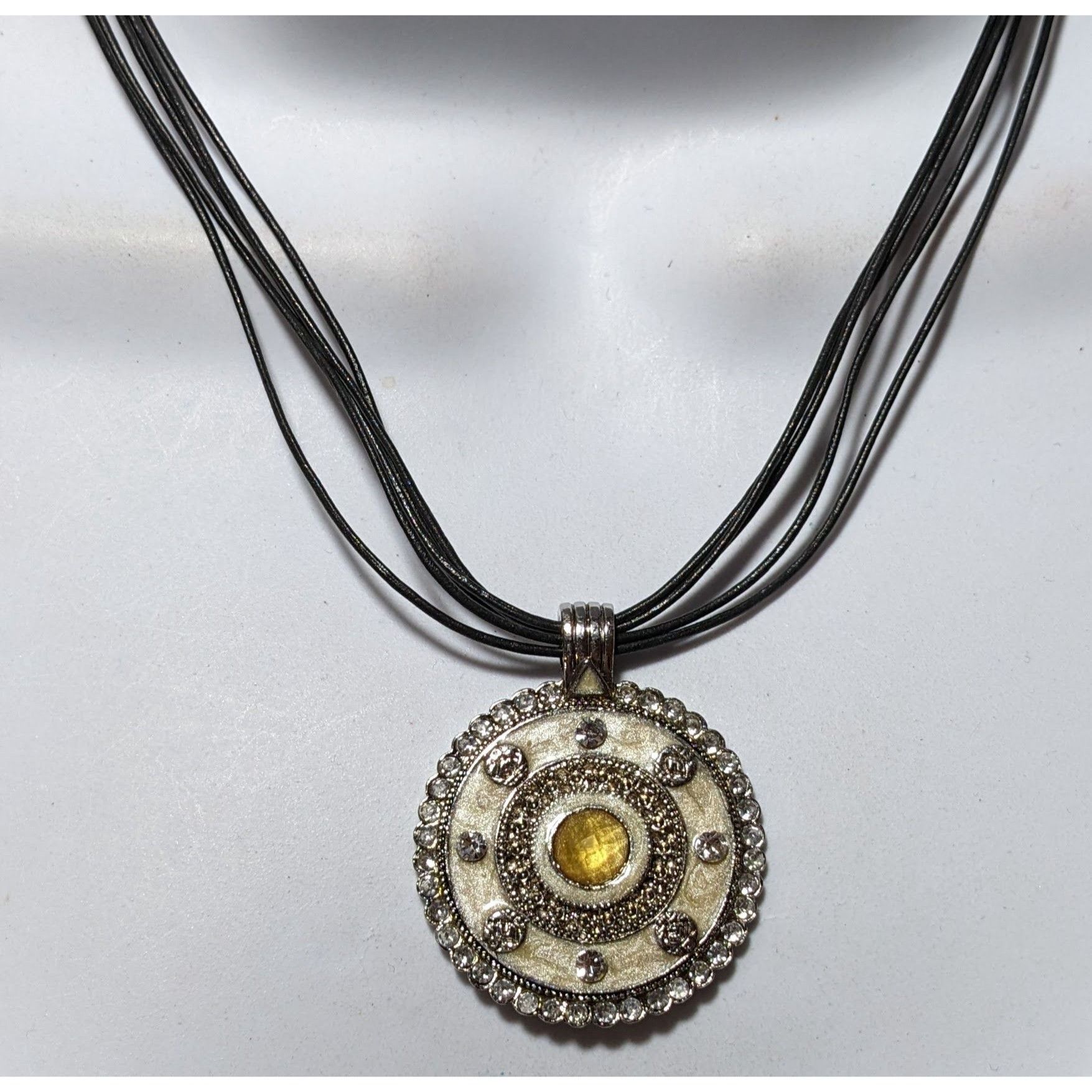 Other Vintage 90s VCLM Rhinestone Enamel Necklace Size ONE SIZE - 5 Thumbnail