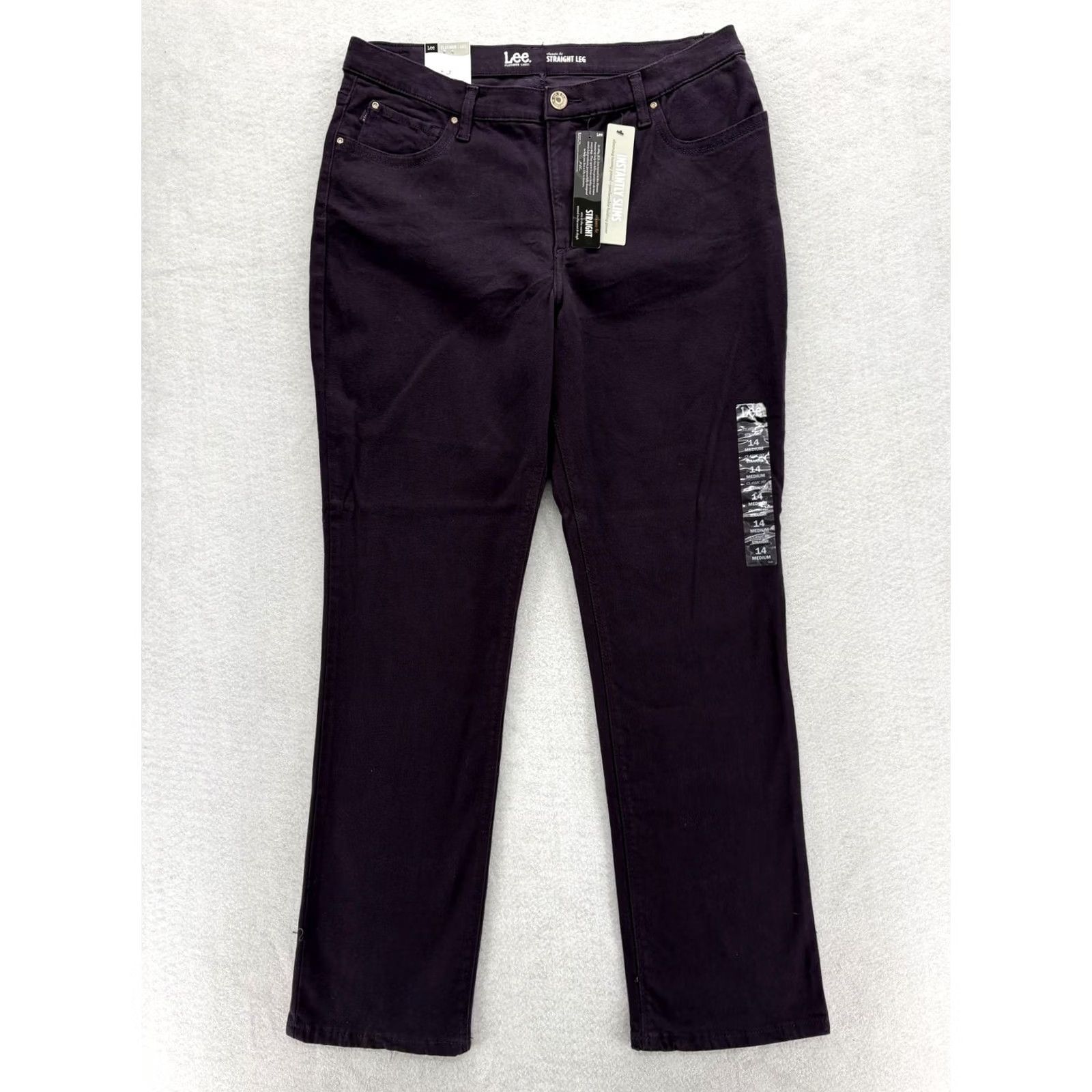 Lee Lee Jeans Womens 14 Purple Classic Fit Straight Leg Platinum Label Slim Denim Jeans Womens Color Purple Size 14 Size 36" / US 14 / IT 50 - 2 Thumbnail