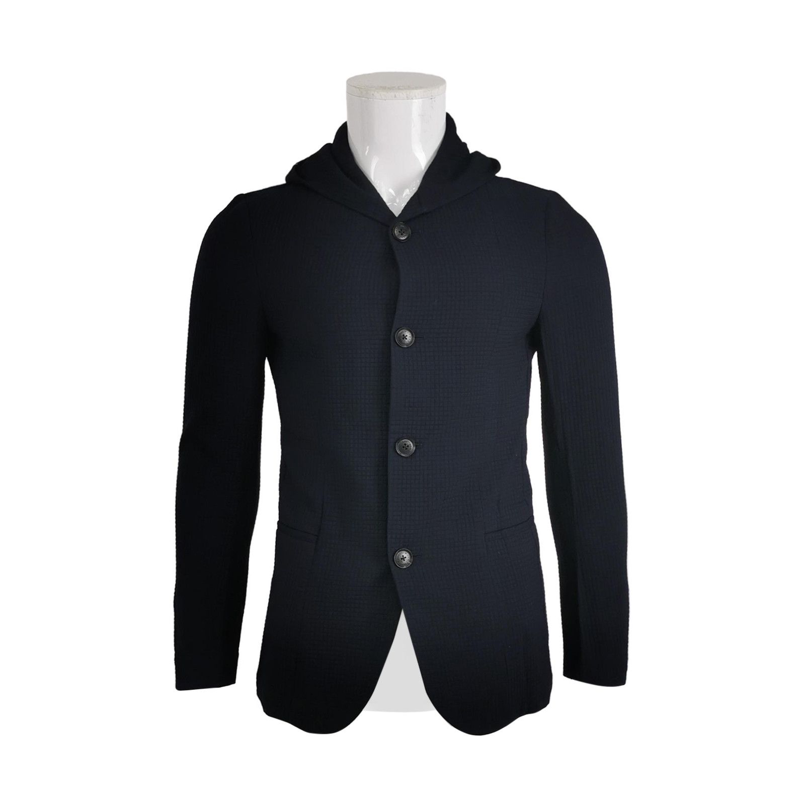 Emporio Armani Emporio Armani Waffle Wool Hooded Jacket 46 Size US S / EU 44-46 / 1 - 1 Thumbnail