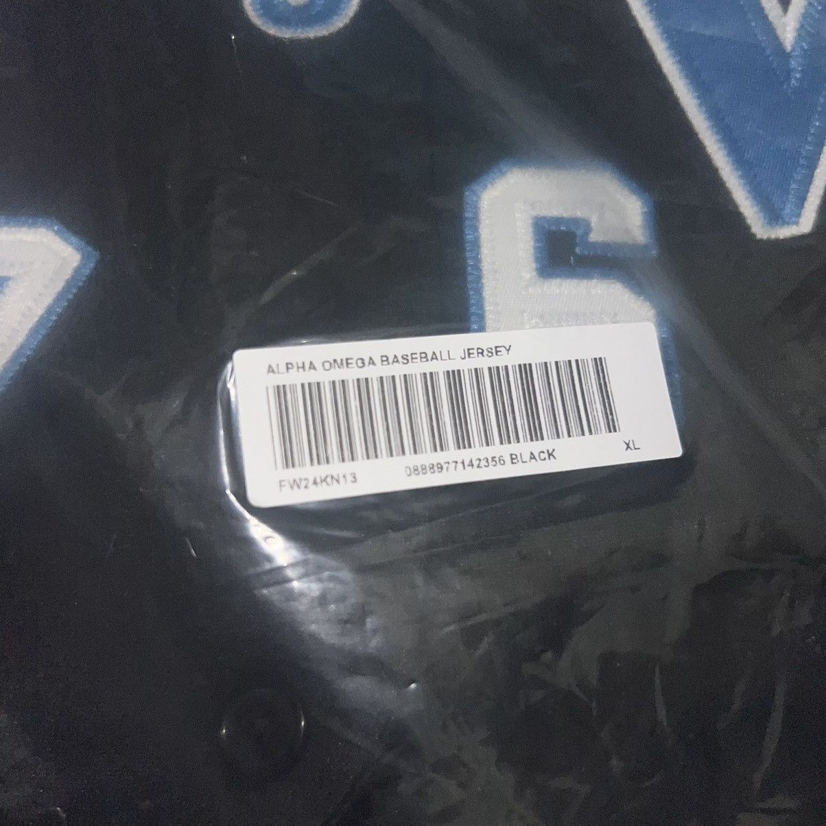 Supreme Supreme Alpha Omega Baseball Jersey Black Size: XL Size US XL / EU 56 / 4 - 5 Thumbnail