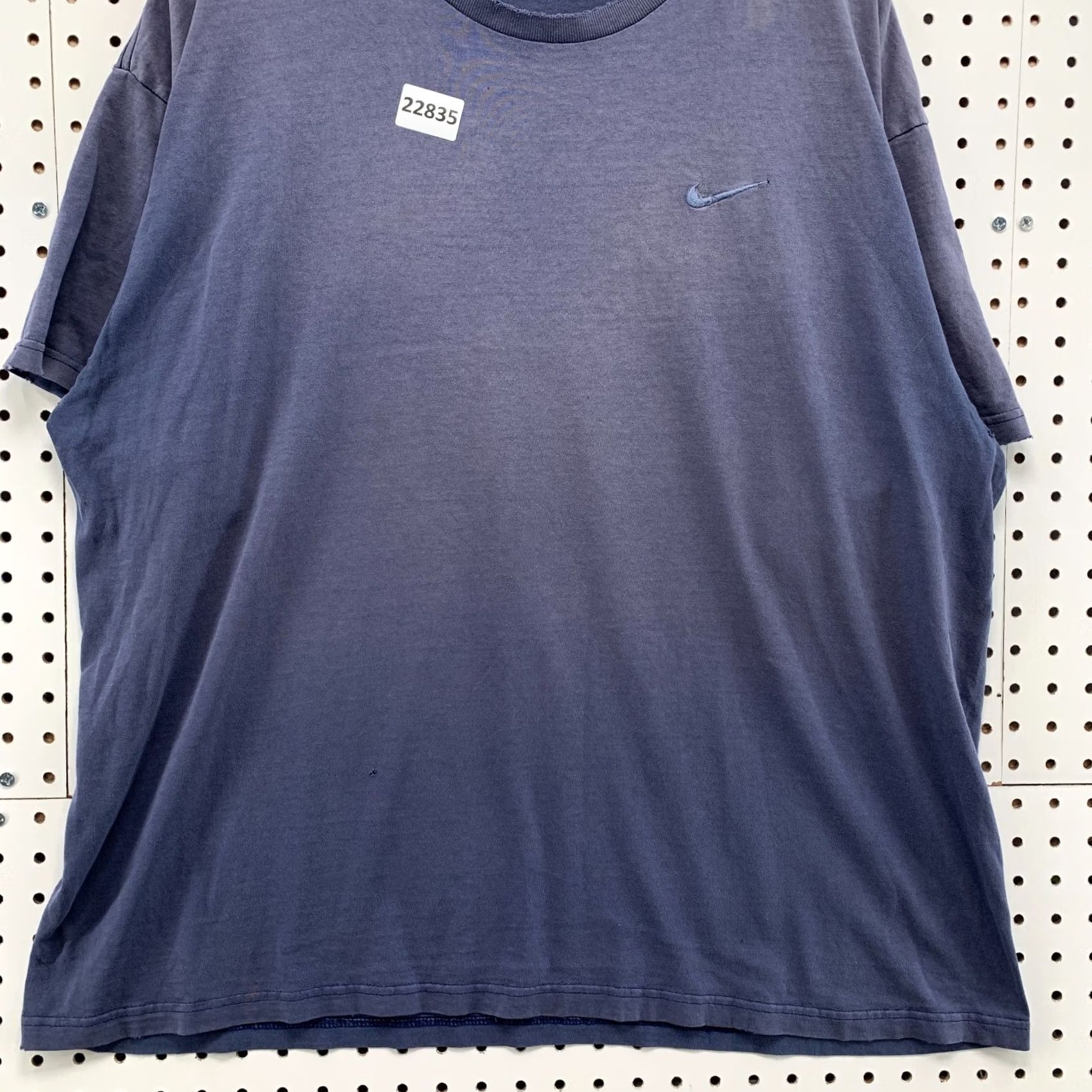 Nike VINTAGE 90s Nike SHirt Blue Embroidered Swoosh Distressed Adult XL Mens Size US XL / EU 56 / 4 - 6 Thumbnail