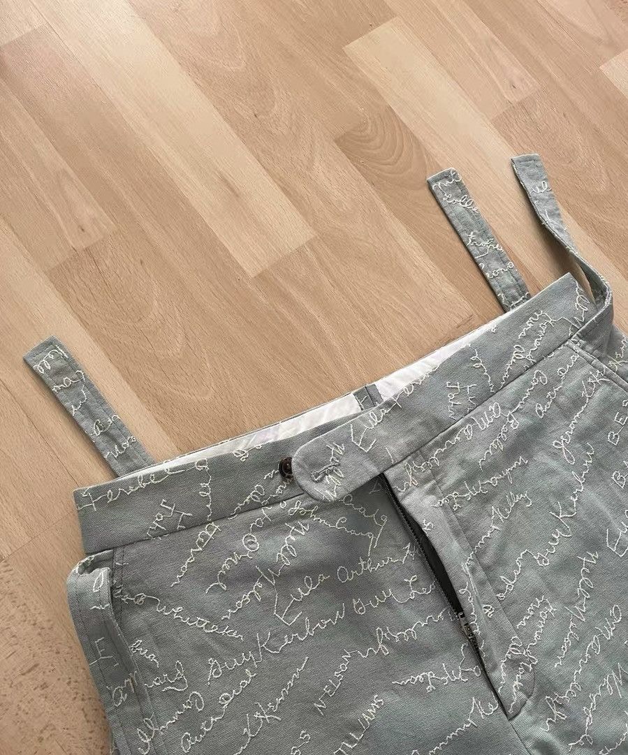 Bode BODE Blue Embroidered Signature Trousers Size US 34 / EU 50 - 3 Thumbnail