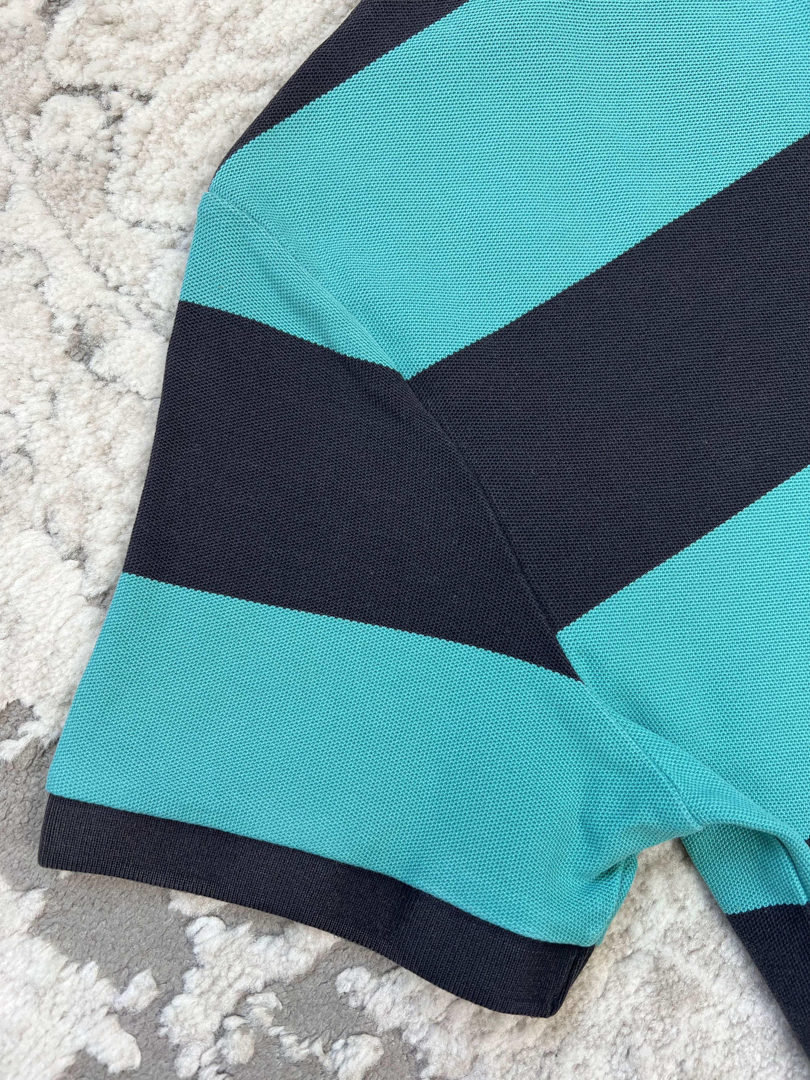 Nike Nike Striped Polo Shirt Teal Navy S/XS Size US S / EU 44-46 / 1 - 13 Thumbnail