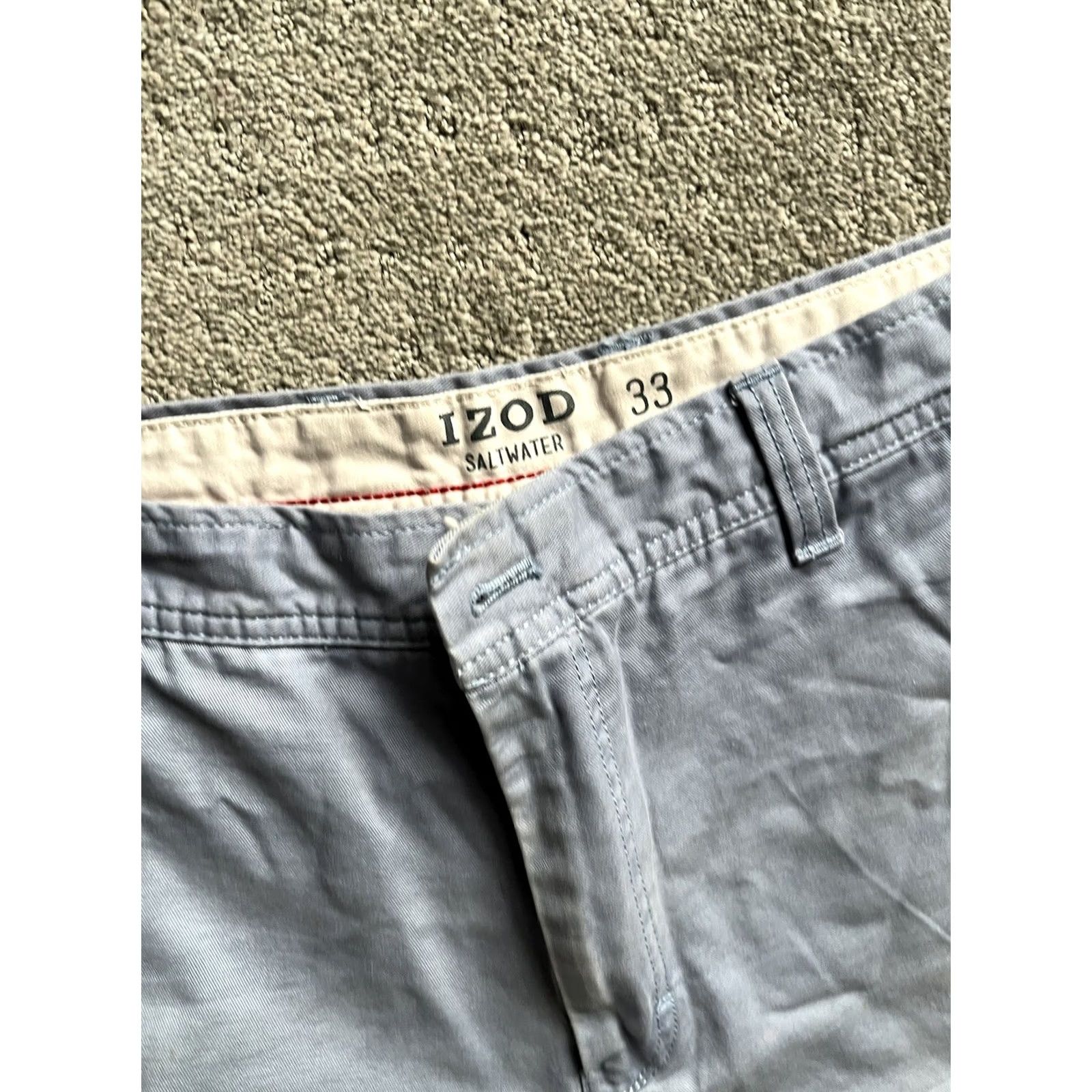 Izod Izod Shorts Size 33 Blue Solid Print Flat Front Saltwater Size US 33 - 3 Thumbnail