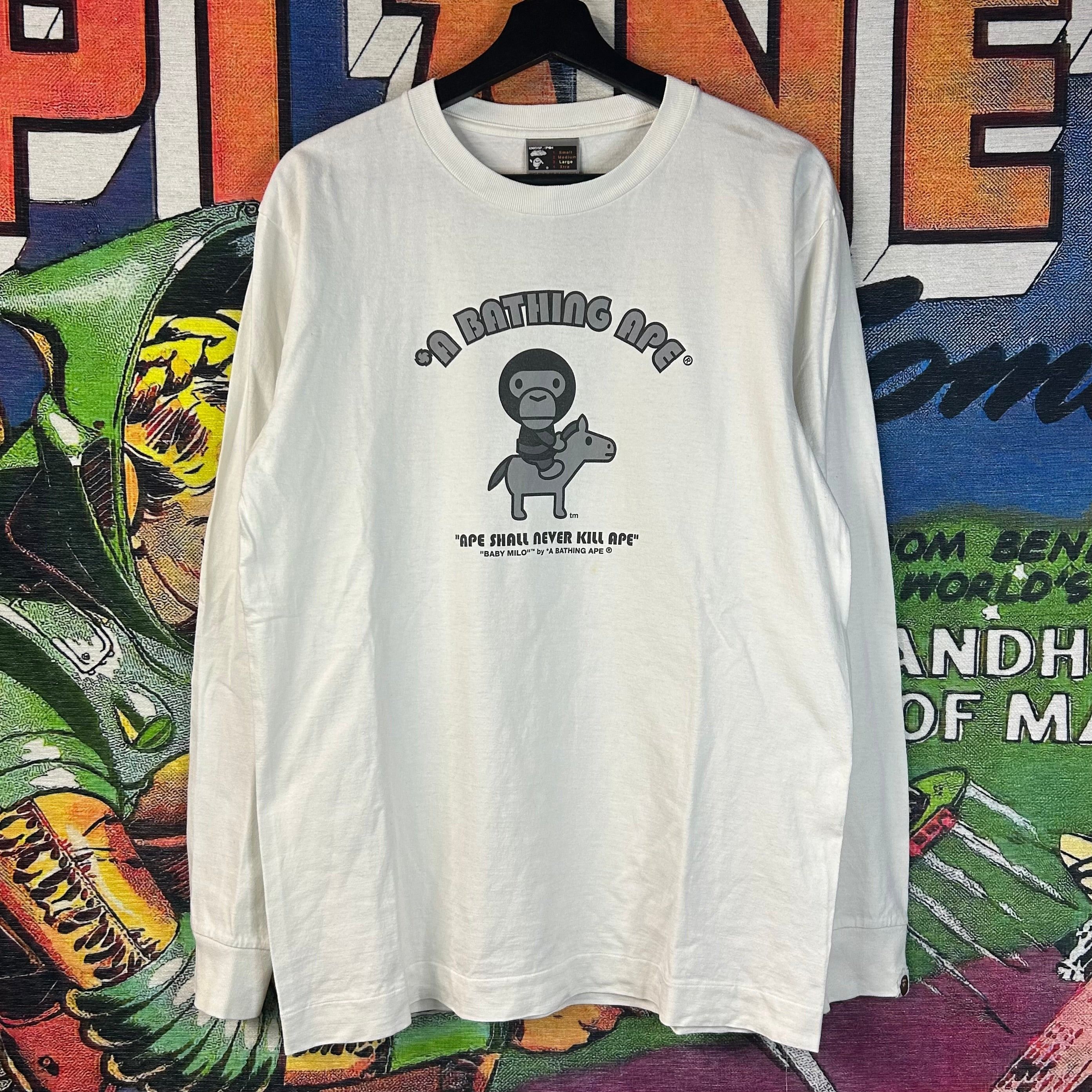 Bape Y2K Bape Baby Milo Army Long Sleeve Tee Size Large Size US L / EU 52-54 / 3 - 1 Thumbnail