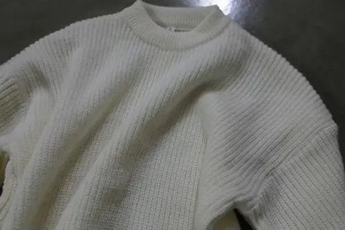 Japanese Brand × Vintage White washed vintage crew neck knit sweater Size US L / EU 52-54 / 3 - 3 Thumbnail