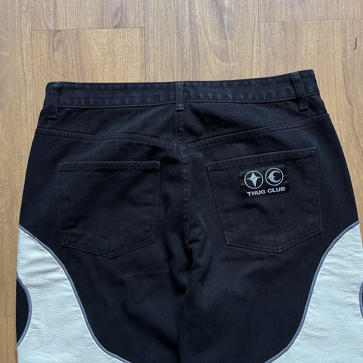 Japanese Brand × Thug Club Thug Club Leather Denim Pants Size US 33 - 7 Thumbnail