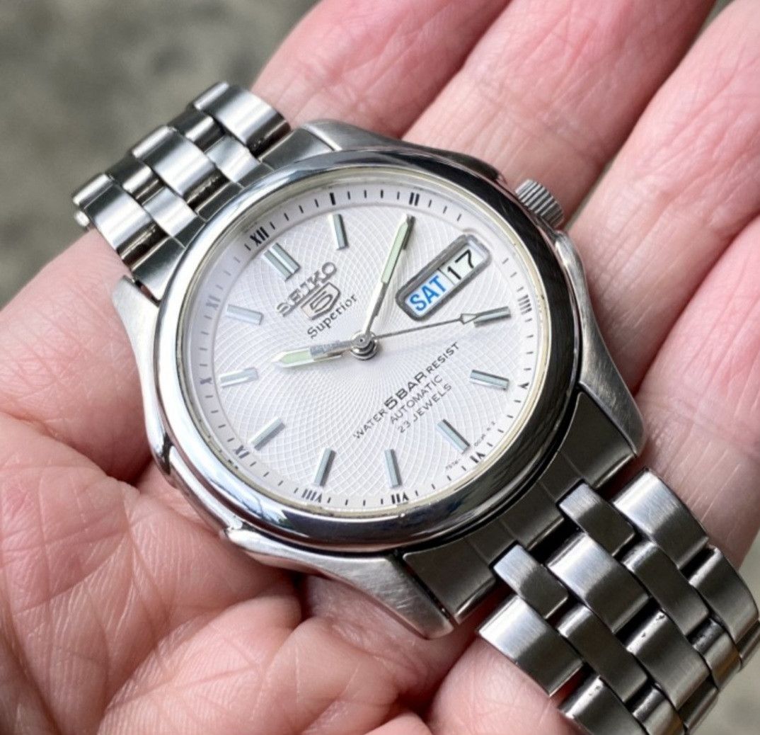 Seiko Seiko 5 Superior SKZ023 Whirlpool White Dial | Grailed