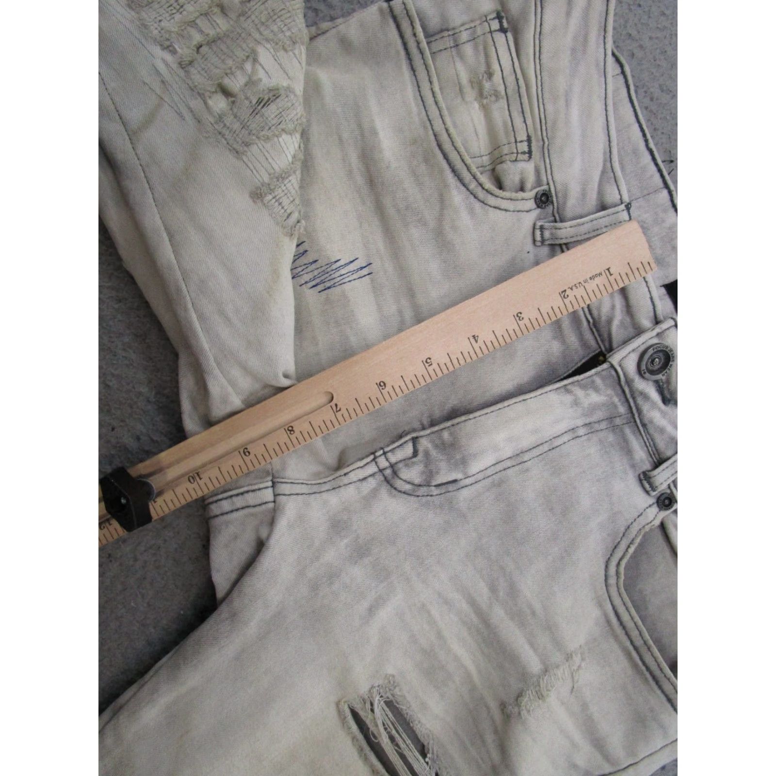 Vintage Focus Jeans Distressed Skinny Stretch Denim Jeans Mens Size 30x32 Used Look Size US 30 / EU 46 - 7 Thumbnail