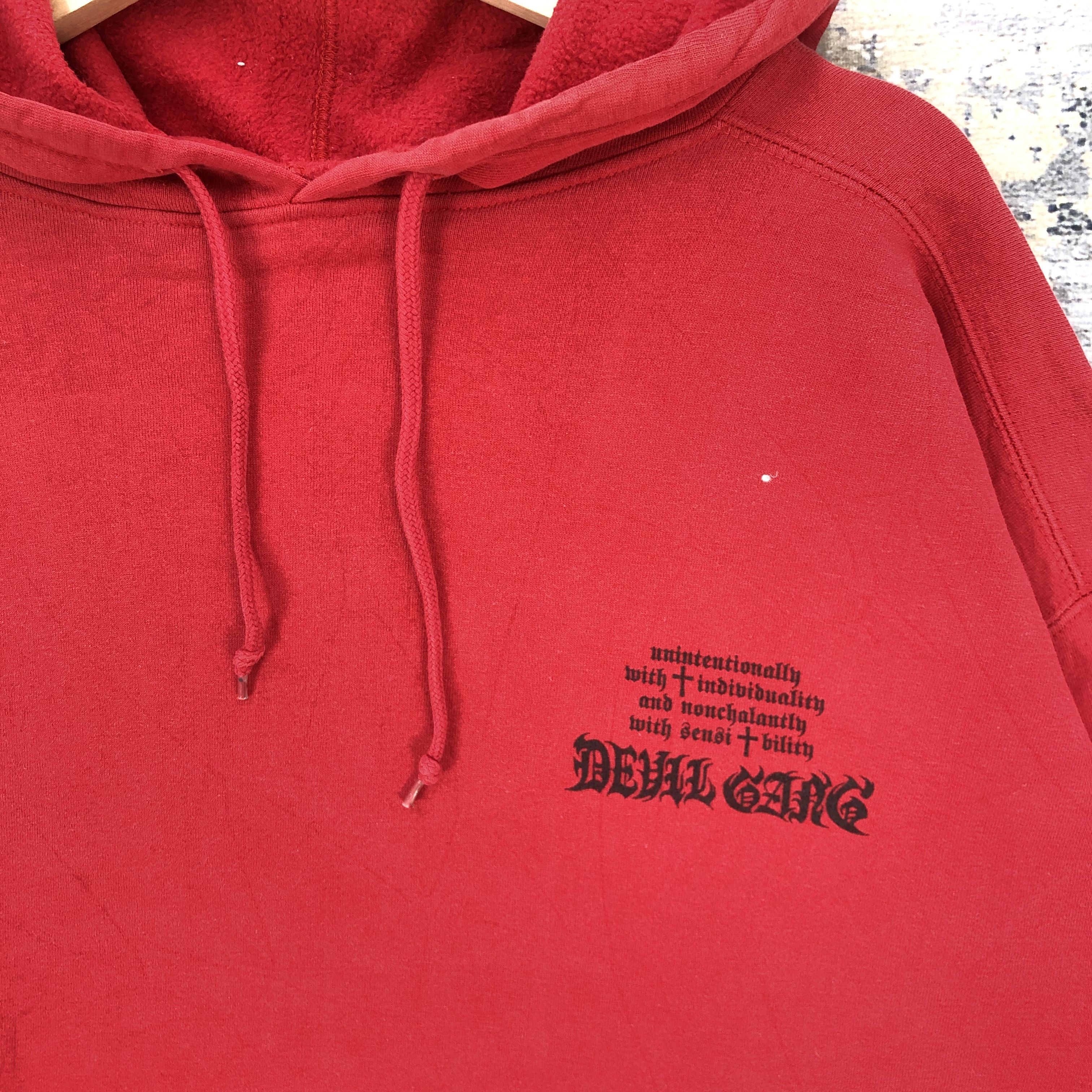 Japanese Brand × Vintage Vintage Y2K Devil Gang Hoodie Sweater Hip Hop Sweatshirt Size US XXL / EU 58 / 5 - 8 Thumbnail