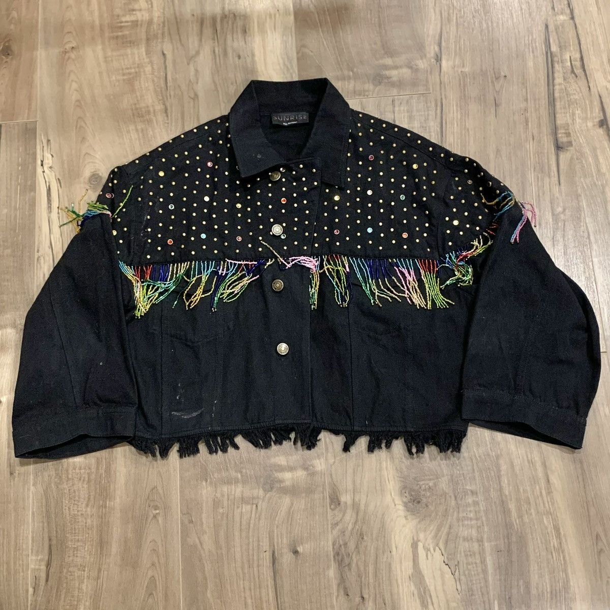 The Kooples THE KOOPLES Studded Fringed Denim Jacket Western cowgirl Size XS / US 0-2 / IT 36-38 - 1 Thumbnail