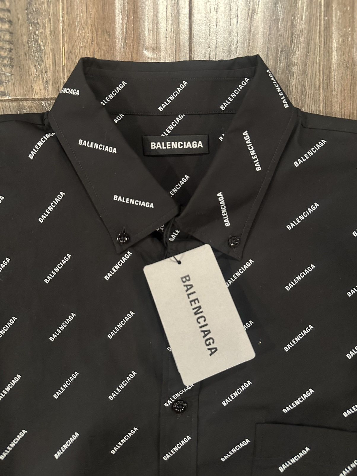 Balenciaga Balenciaga Logo Button Down Shirt Size US L / EU 52-54 / 3 - 6 Thumbnail