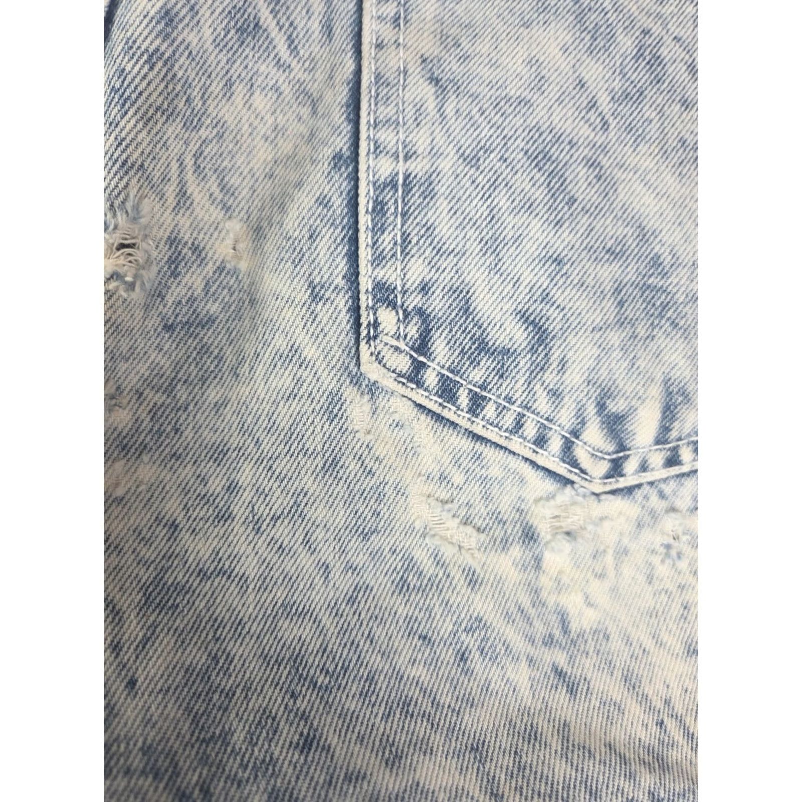 Denime VINTAGE Shades Denim Jean Shorts Stone Wash Womens Distressed Cut-Off Sz 34/Waist 34 Blue Womens Size 24" / US 00 / IT 34 - 6 Thumbnail