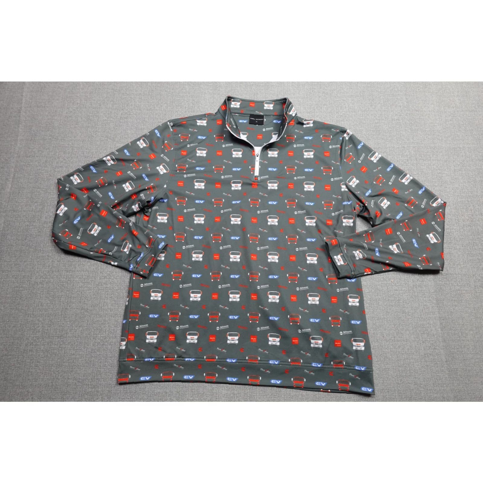 Vintage Fore Fathers Quarter Zip Mens XL Gray Isuzu Trucks Allison Transmission EV Graphic Print Pullover Long Sleeve Casual Clothing Size US XL / EU 56 / 4 - 3 Thumbnail