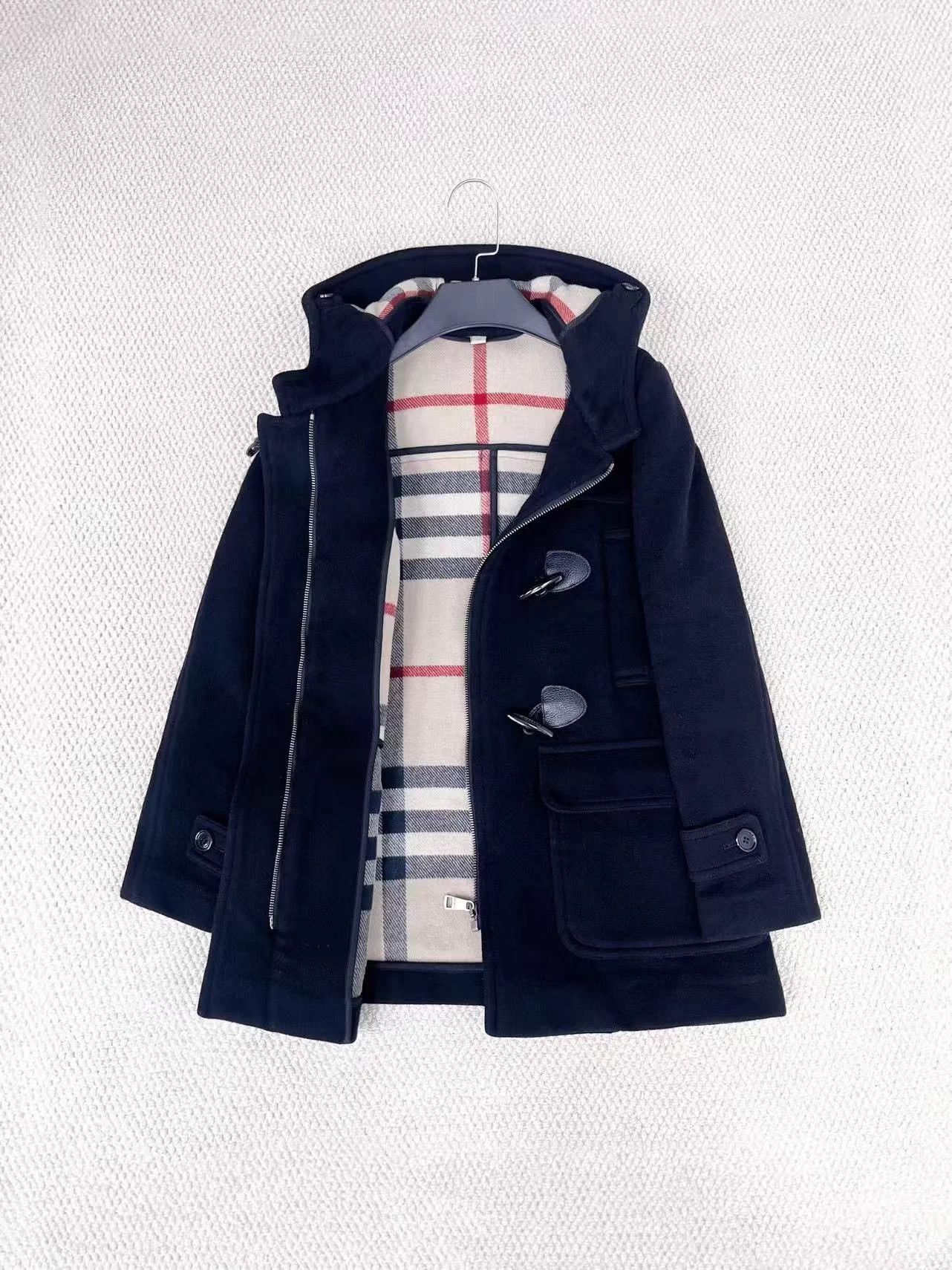 Burberry Burberry Black Check Lining Hooded Short Coat UK4 Size XS / US 0-2 / IT 36-38 - 4 Thumbnail