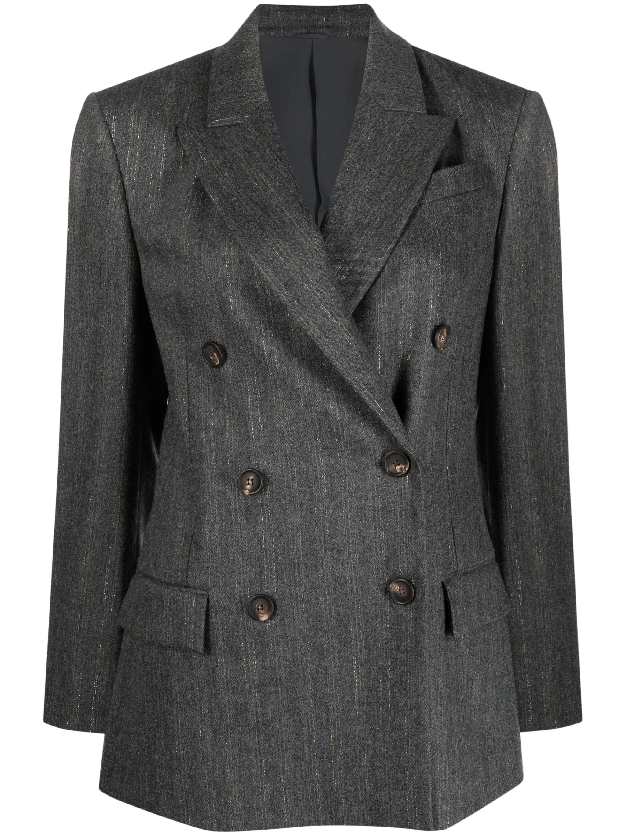 Brunello Cucinelli o1y0725 Blazer in Dark Gray Size M / US 6-8 / IT 42-44 - 1 Thumbnail