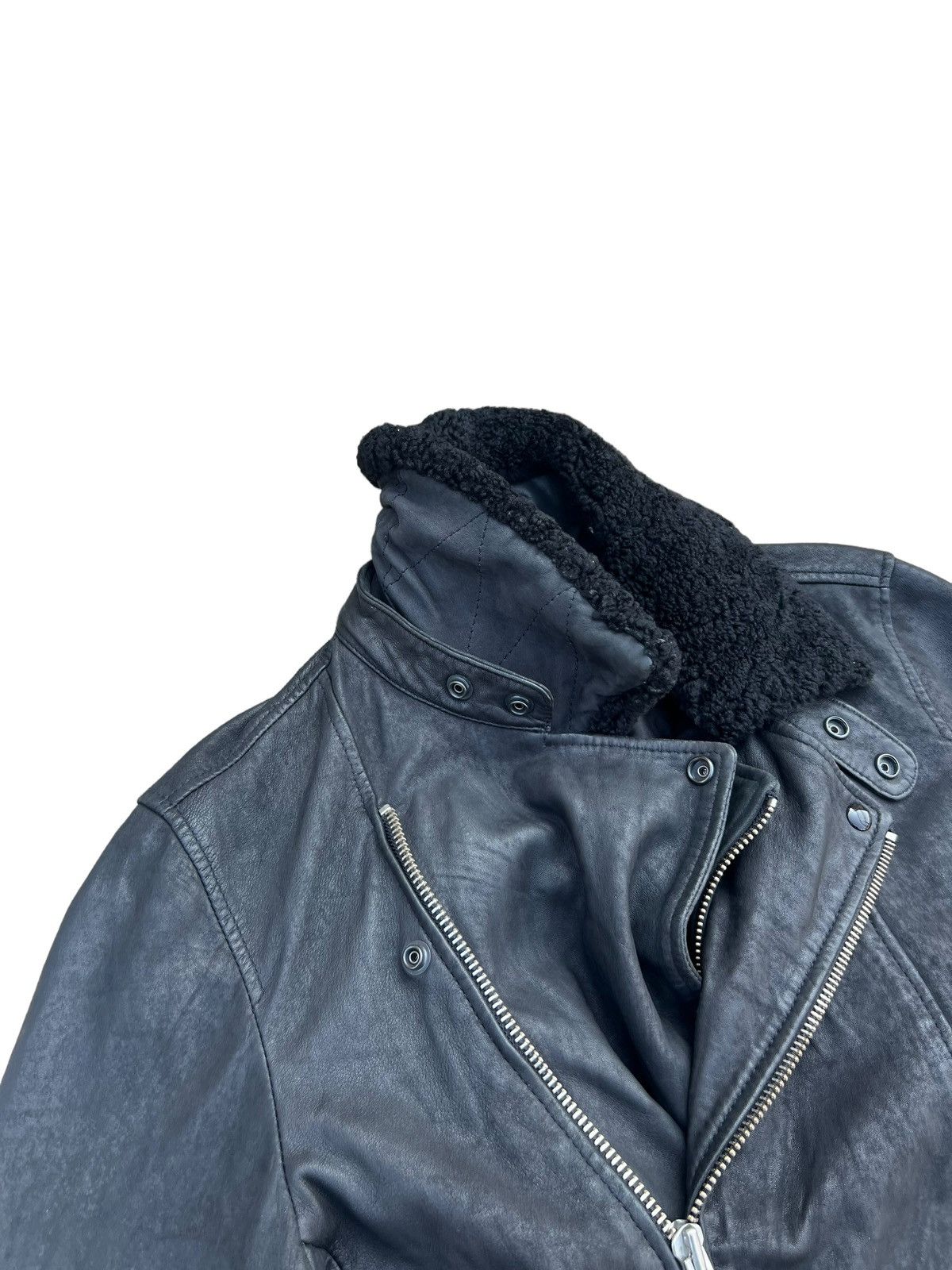 Allsaints AllSaints Shearling Collar Hanoi Leather Biker Jacket Size US S / EU 44-46 / 1 - 10 Thumbnail