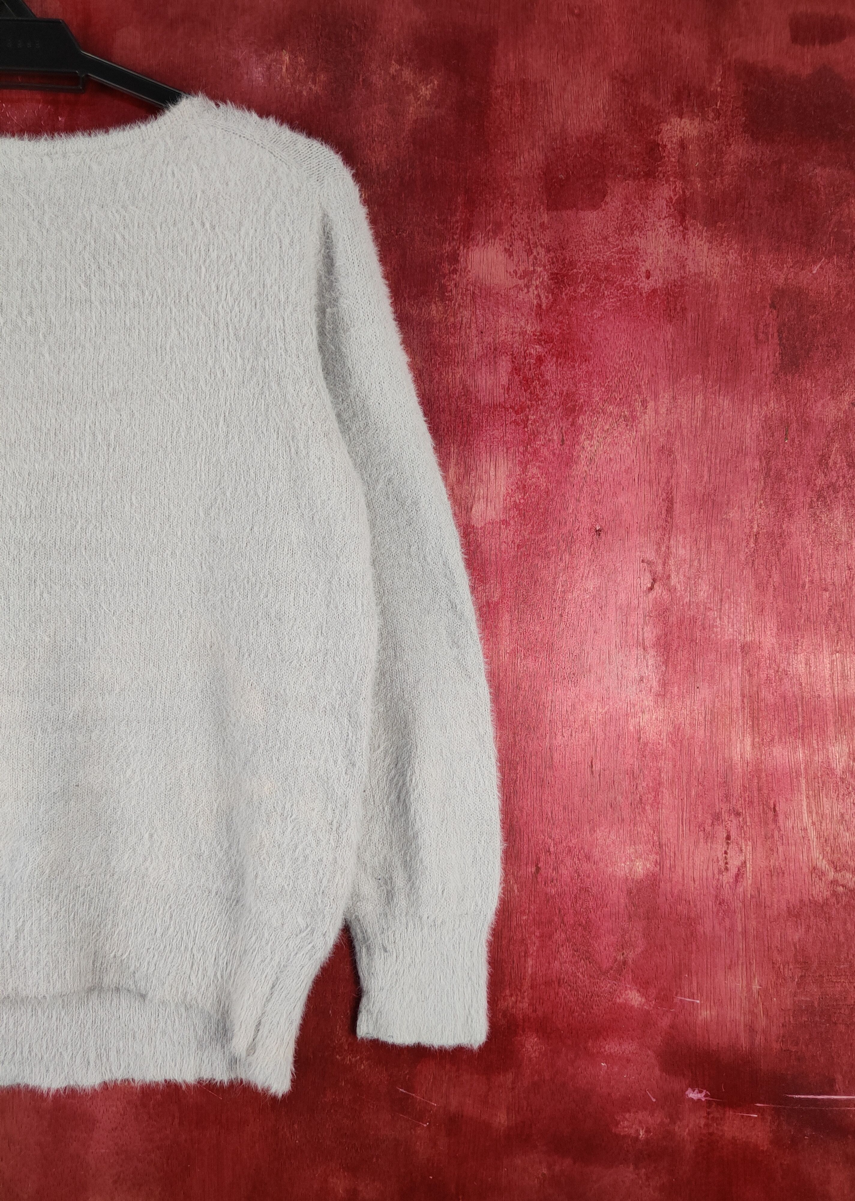 Homespun Knitwear × Japanese Brand × Vintage Ikka Gray Shag Shaggy Fur Mohair Knitwear #S2092 Size M / US 6-8 / IT 42-44 - 9 Thumbnail