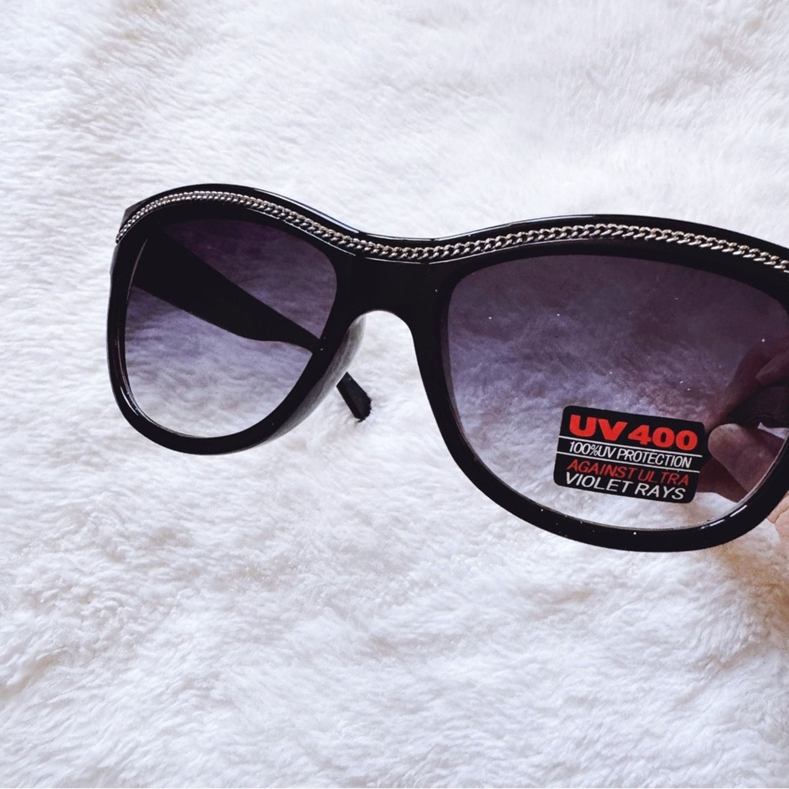 Other Rina Black w/Silver Accent Sunglasses Size ONE SIZE - 9 Thumbnail