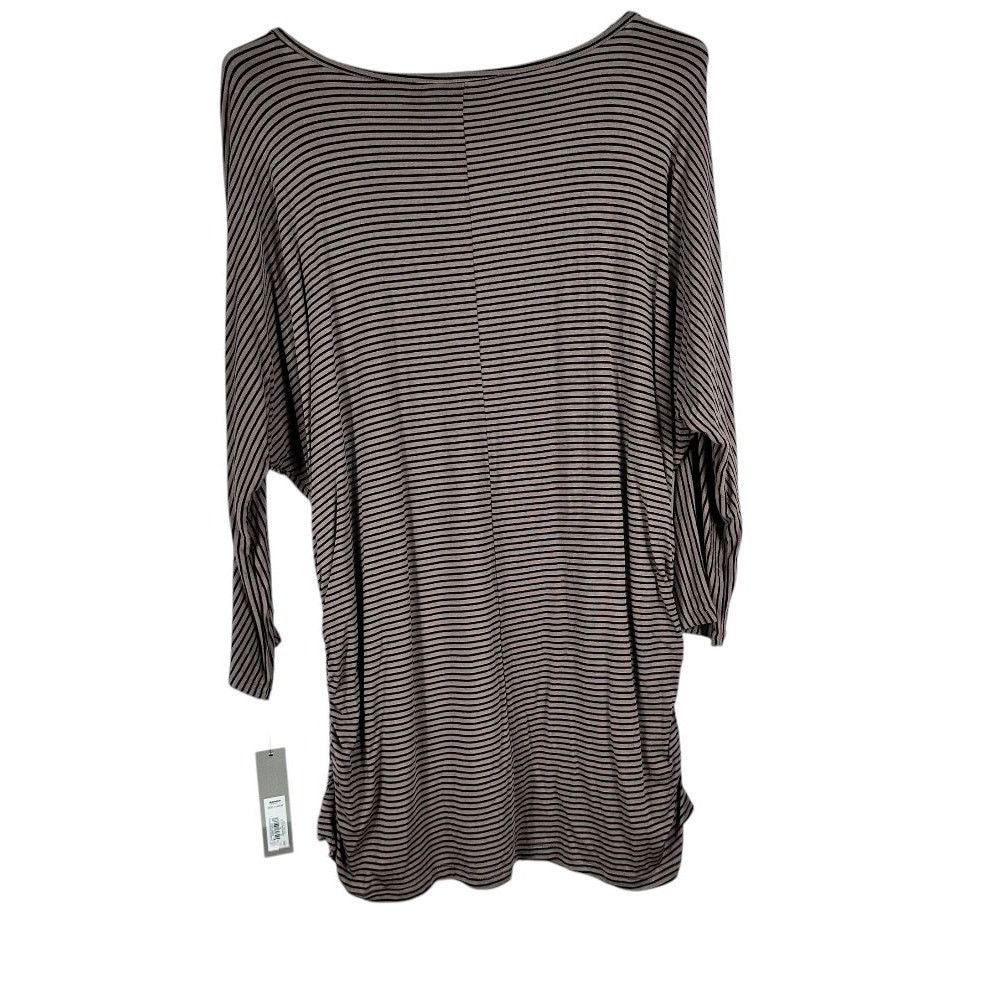 Apt. 9 APT. 9 Brown Black Striped Ruching On Sides Top Size XL Size XL / US 12-14 / IT 48-50 - 2 Thumbnail