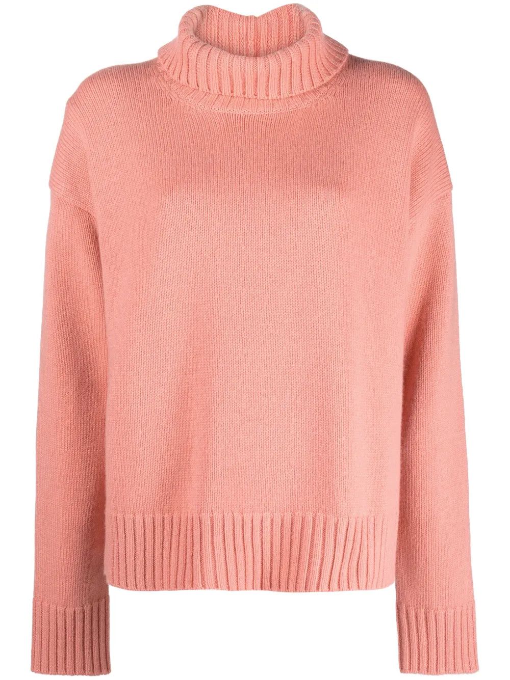 Jil Sander o1y1025 Turtleneck Cashmere Blend Sweater in Salmon Pink Size M / US 6-8 / IT 42-44 - 1 Thumbnail