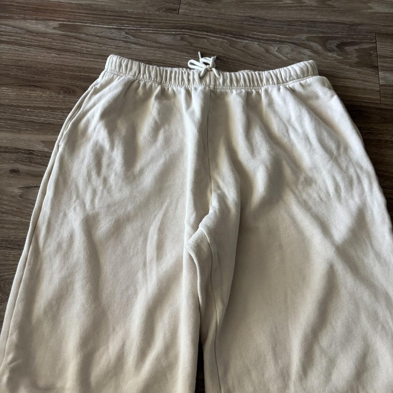 Japanese Brand Crazy Vintage Y2K/2000s Baggy Cream Streetwear Skater Wide Leg Sweatpants! Size L Size US 32 / EU 48 - 4 Thumbnail