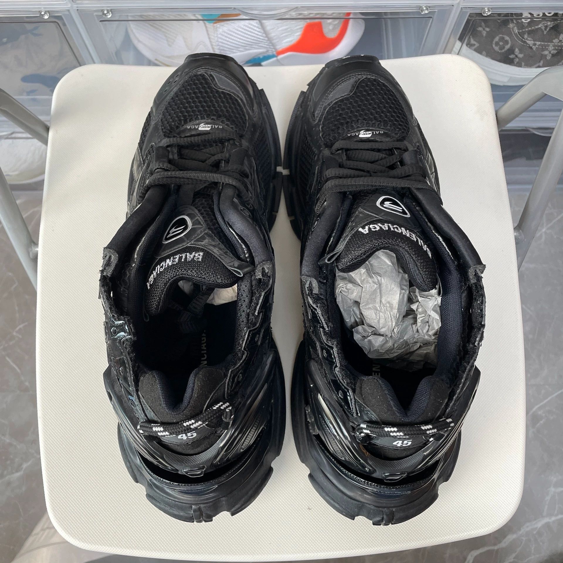 Balenciaga Balenciaga Runner Mesh Low Top Men's Black Sneakers Size US 12 / EU 45 - 4 Thumbnail
