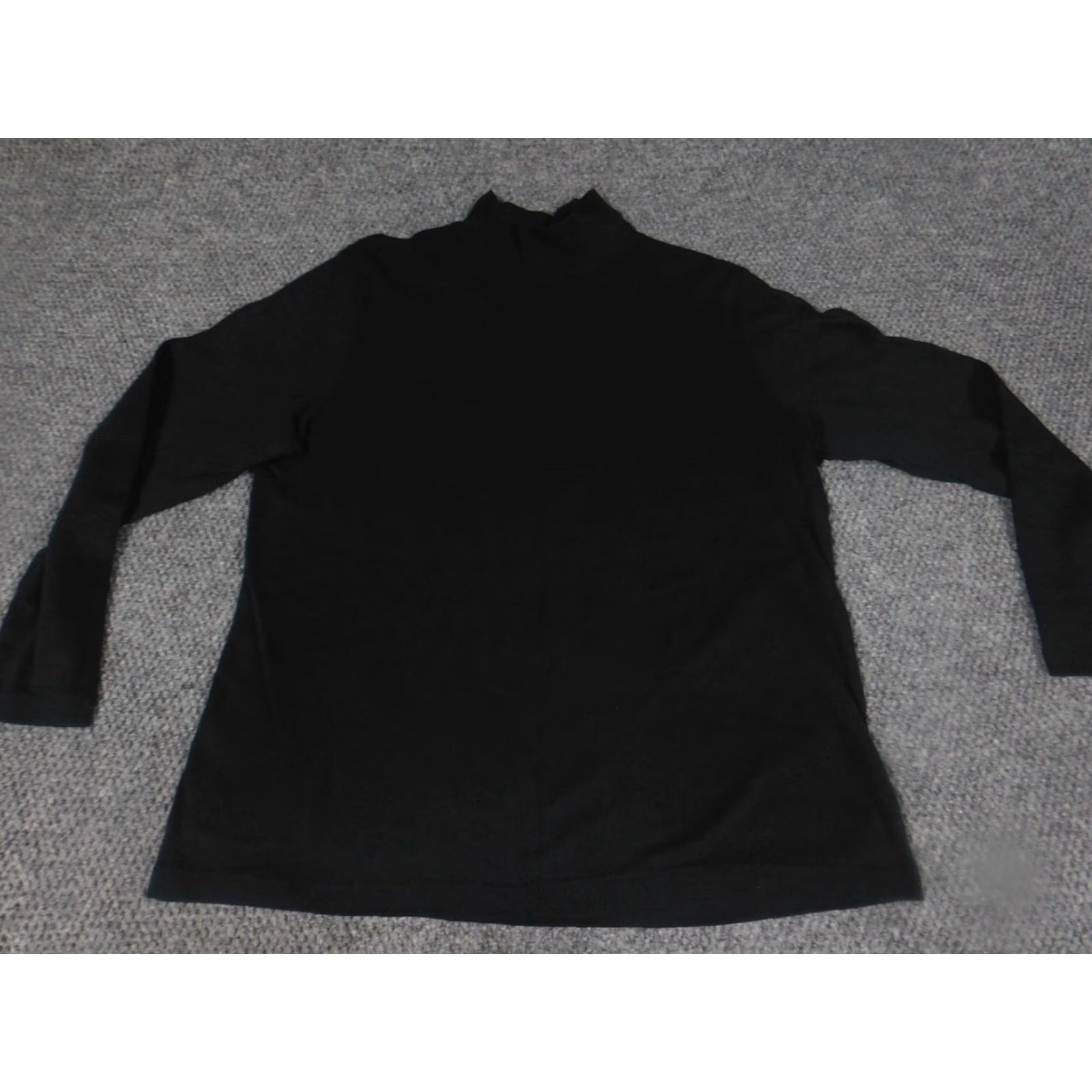Croft & Barrow Croft & Barrow Sweater Womens L Black Pullover Stretch Regular Knit Cotton Modal Mock Neck Long Sleeve Classic Winter Casual Size L / US 10 / IT 46 - 2 Thumbnail