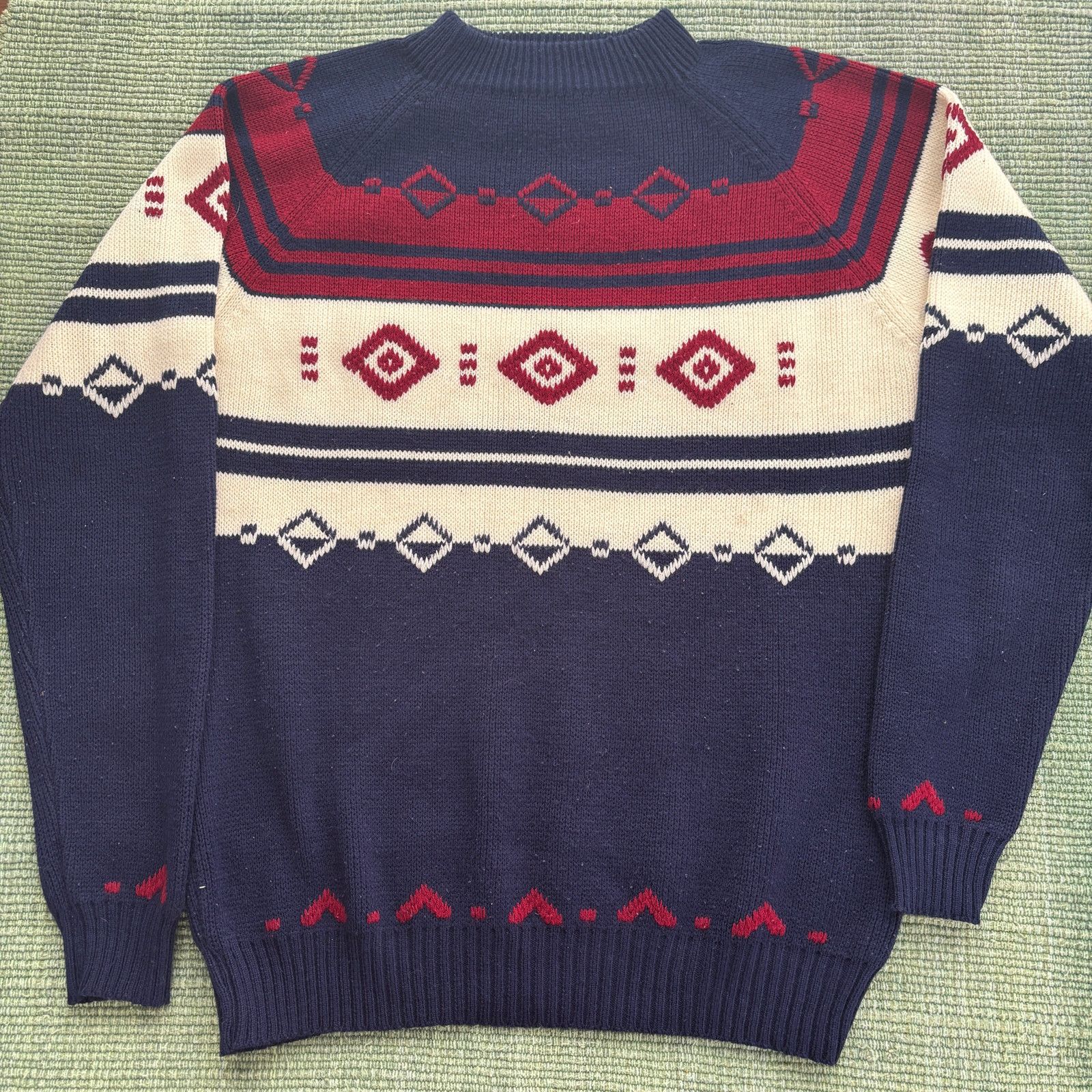 Vintage True vintage 70s wool acrylic mens winter knit sweater Size US L / EU 52-54 / 3 - 1 Thumbnail